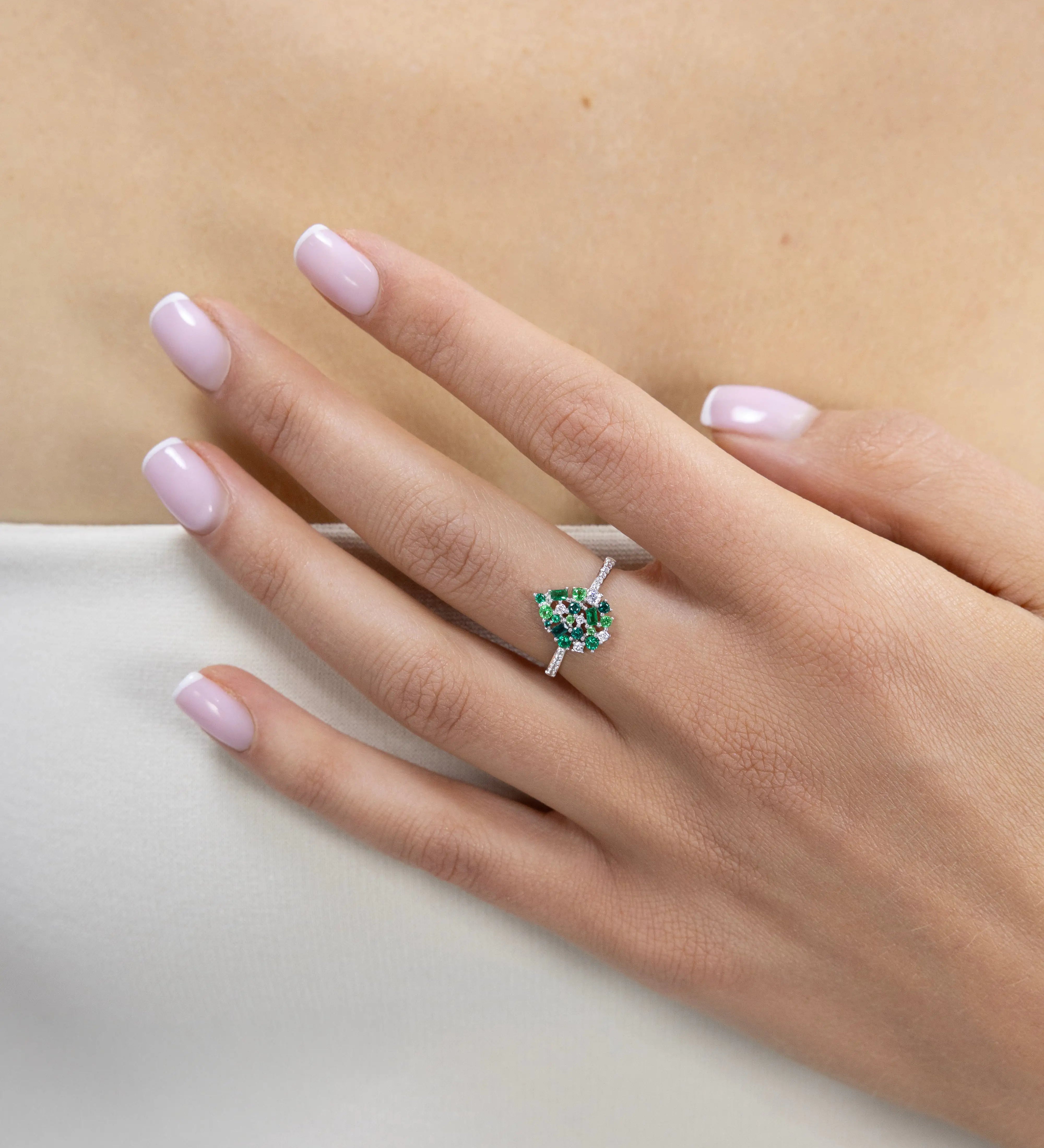 Bague Paloma Olive Or Blanc