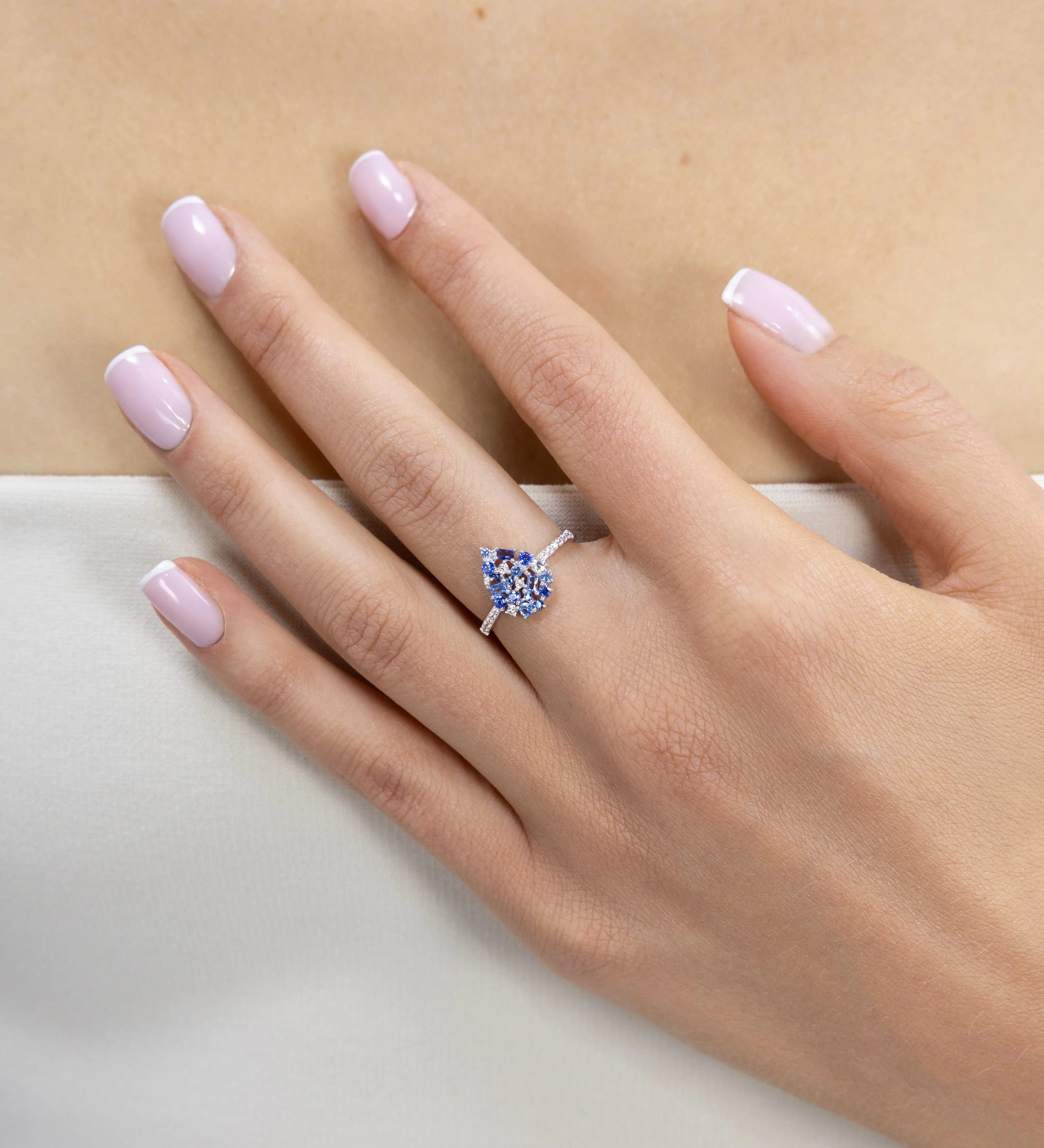 Bague Paloma Bleue Or Blanc