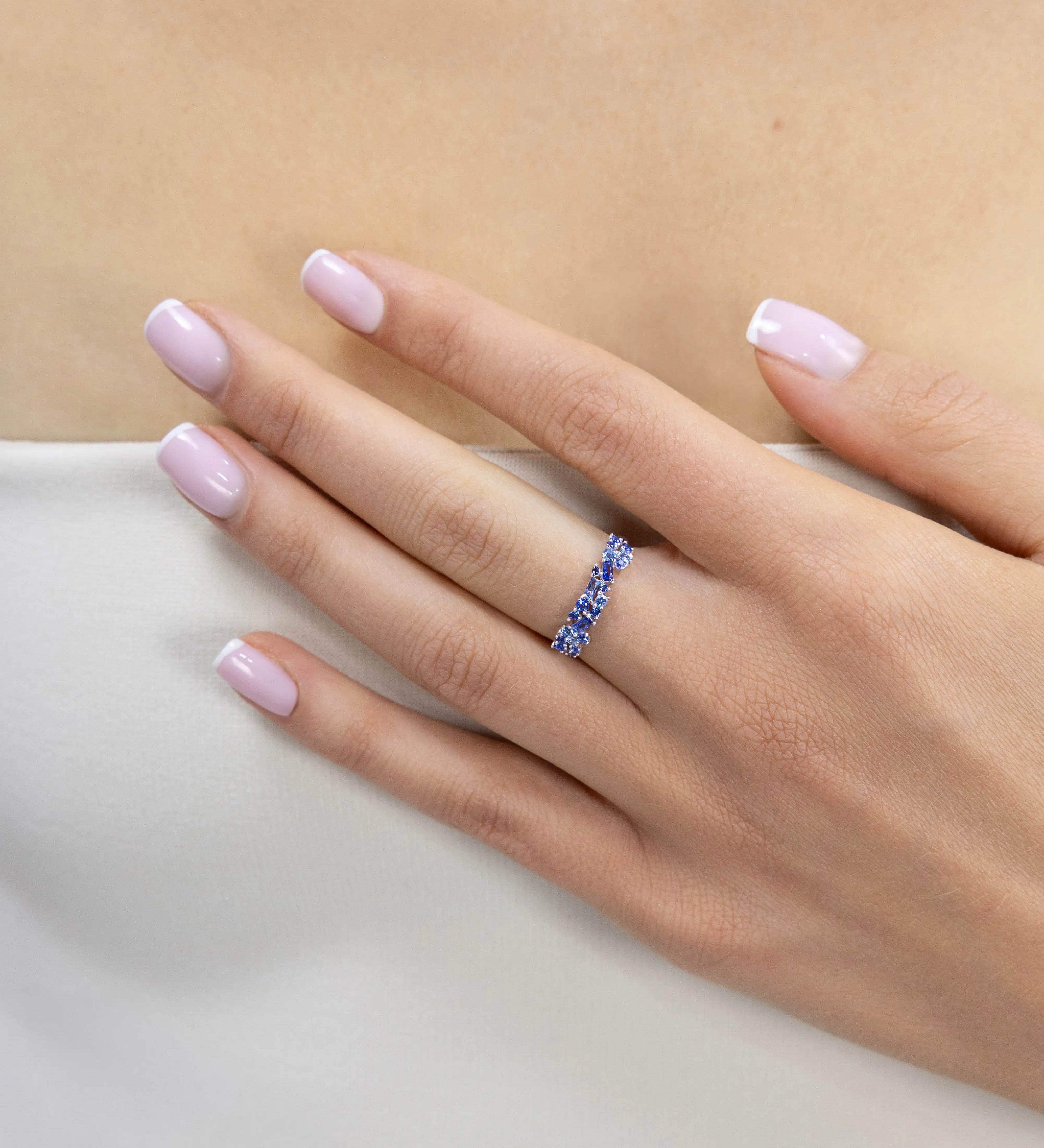Bague Ophélie Bleue Or Blanc