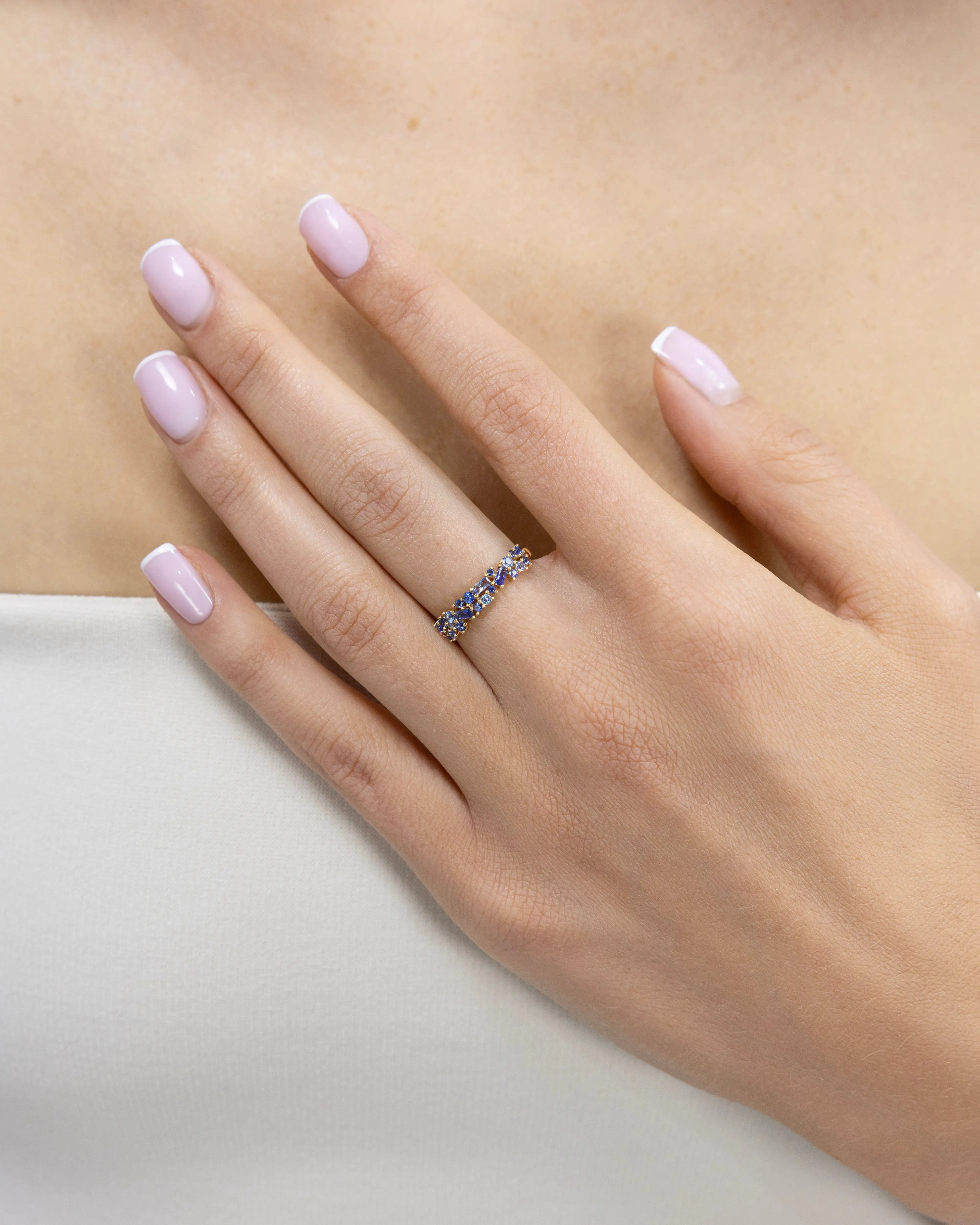 Bague Ophélie Bleue en or jaune