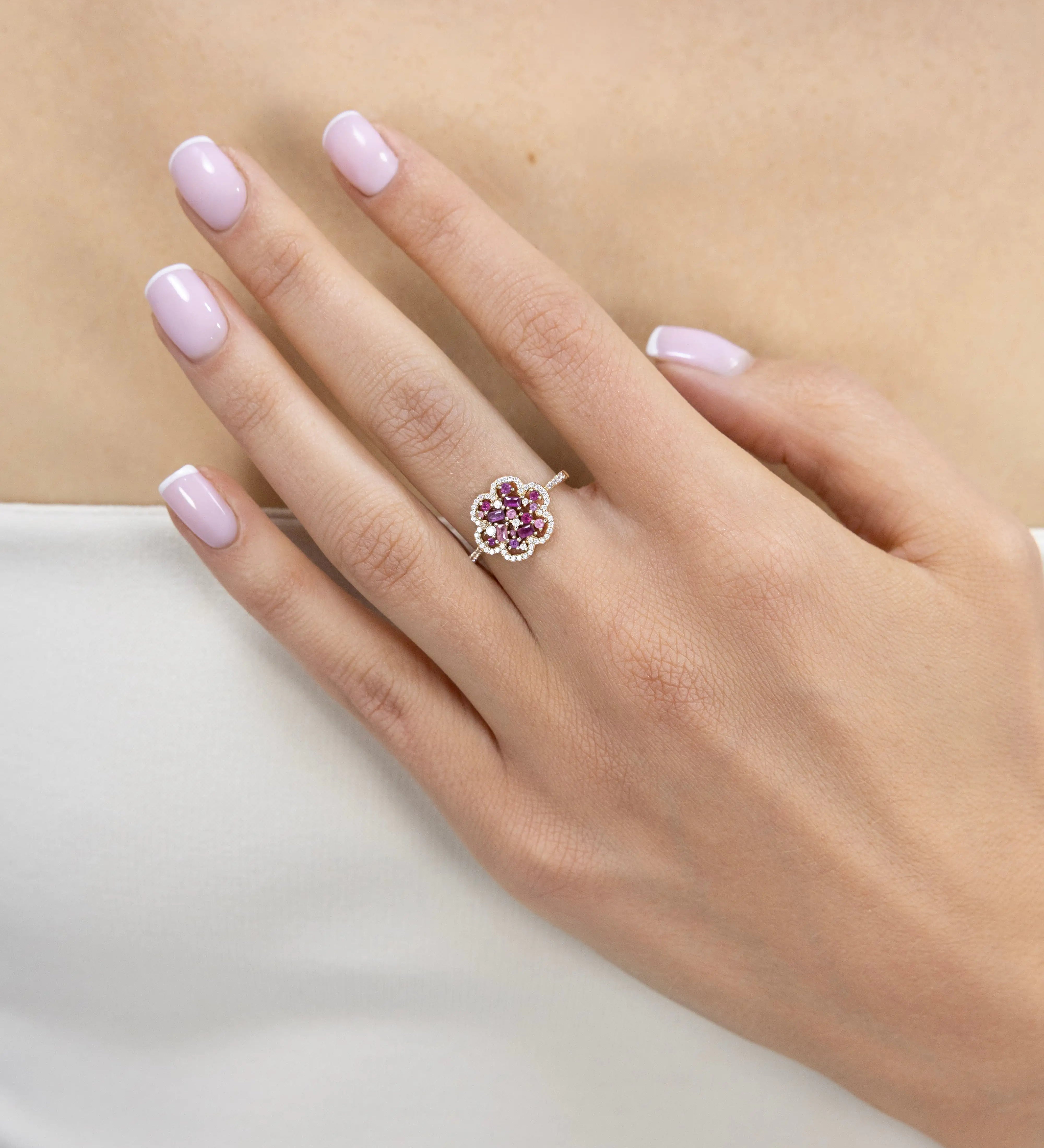 Bague Flora Prune