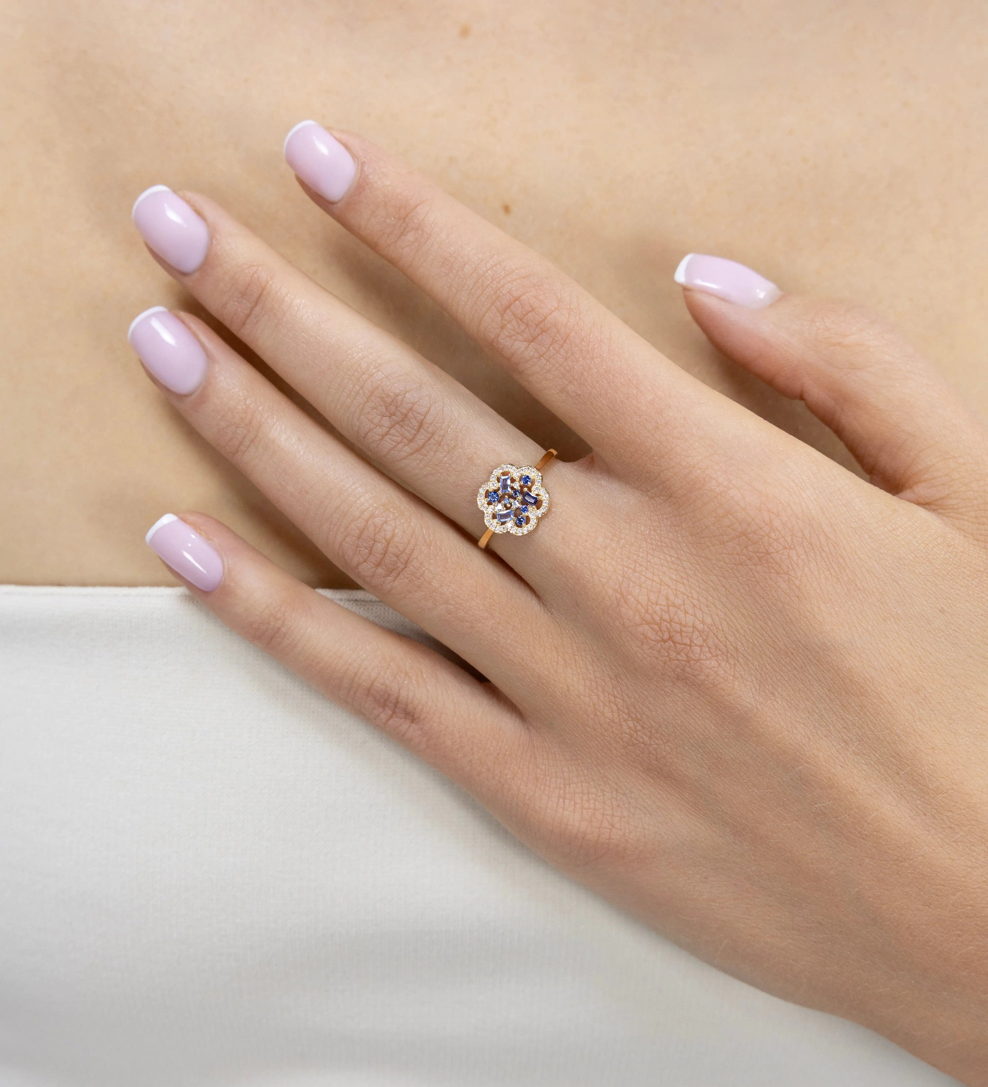 Bague Baby Flora Bleue