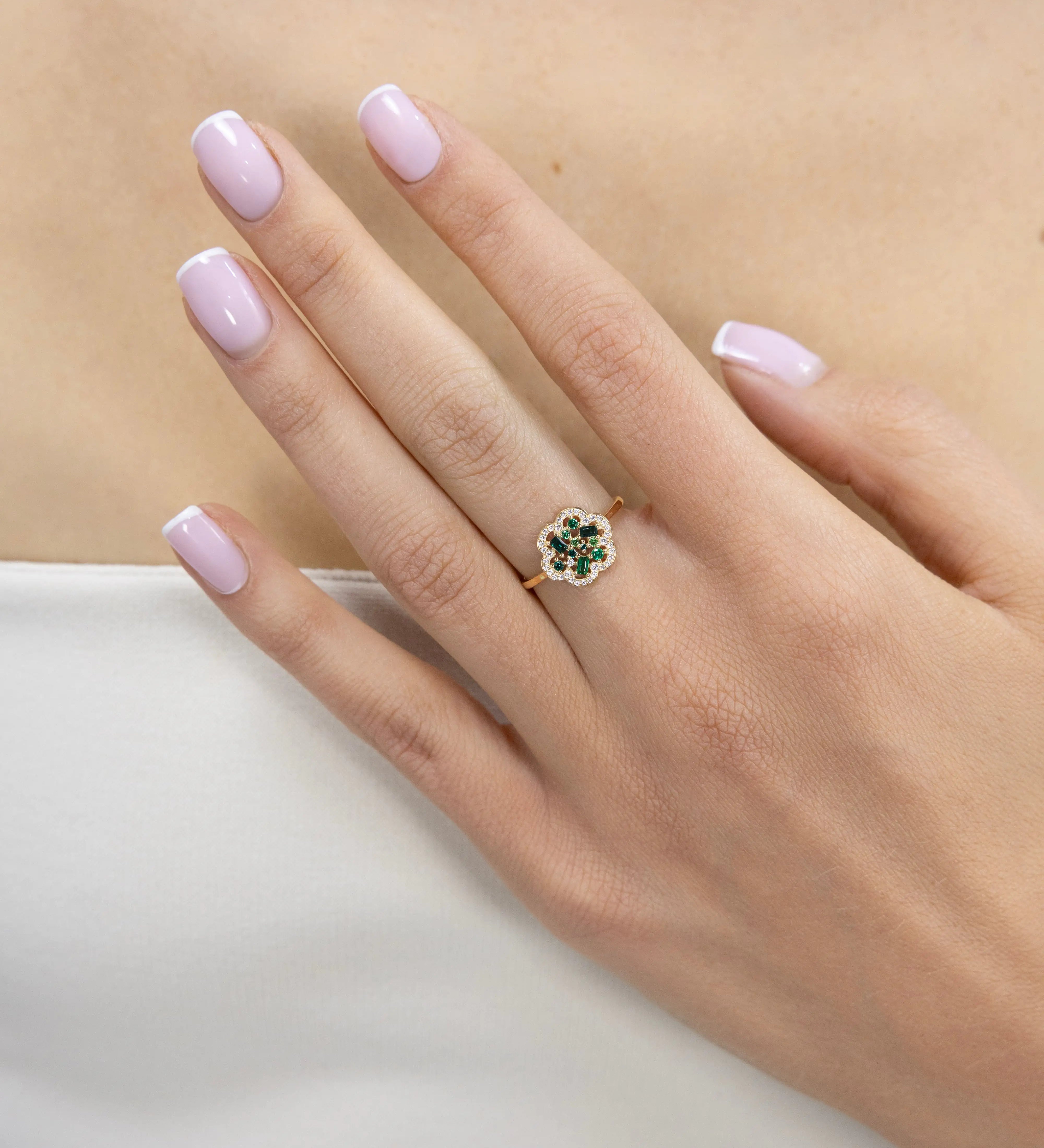 Bague Baby Flora Olive