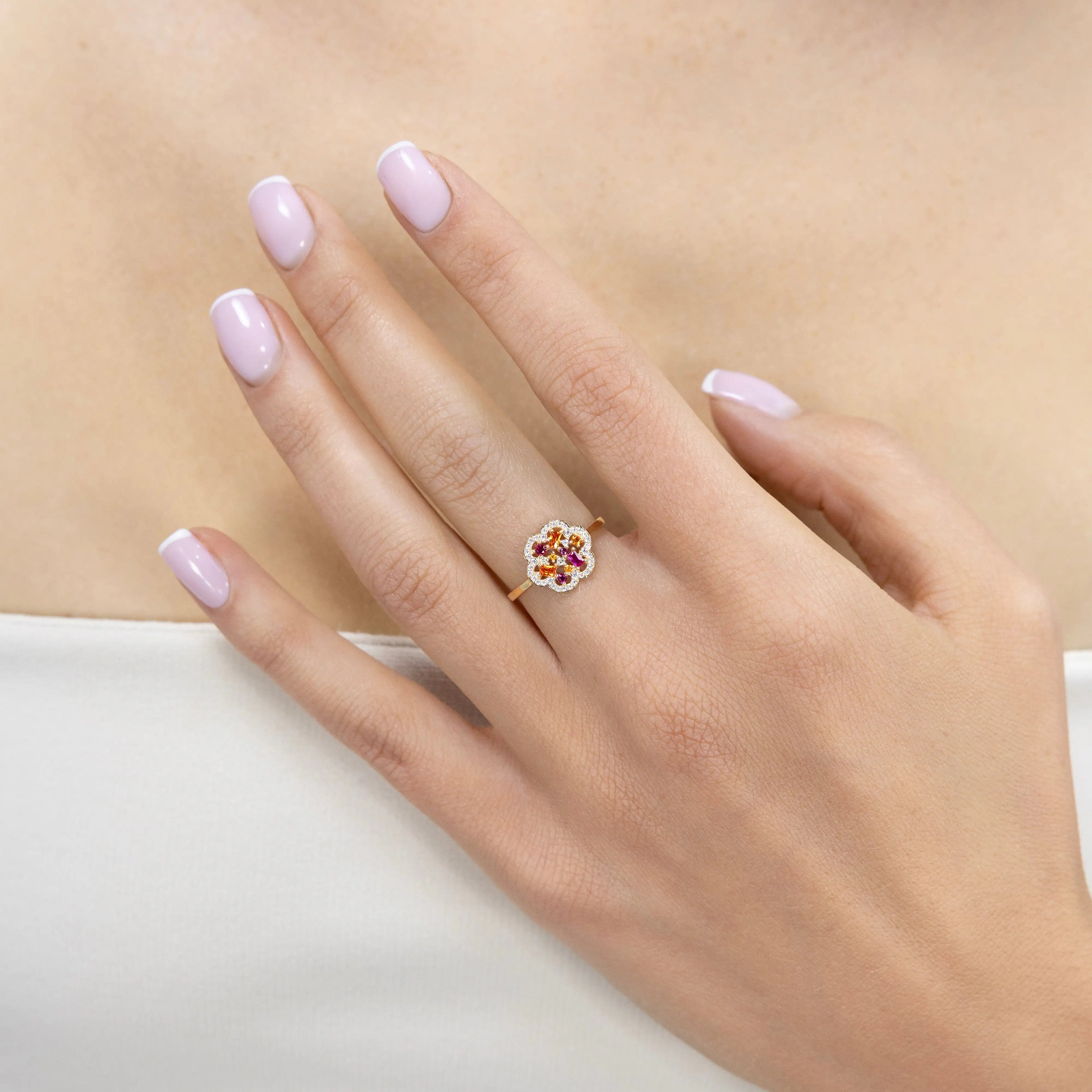 Bague Baby Flora Rosée en or jaune 