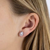 Boucles d'oreilles Aura en or blanc et diamant de synthèse