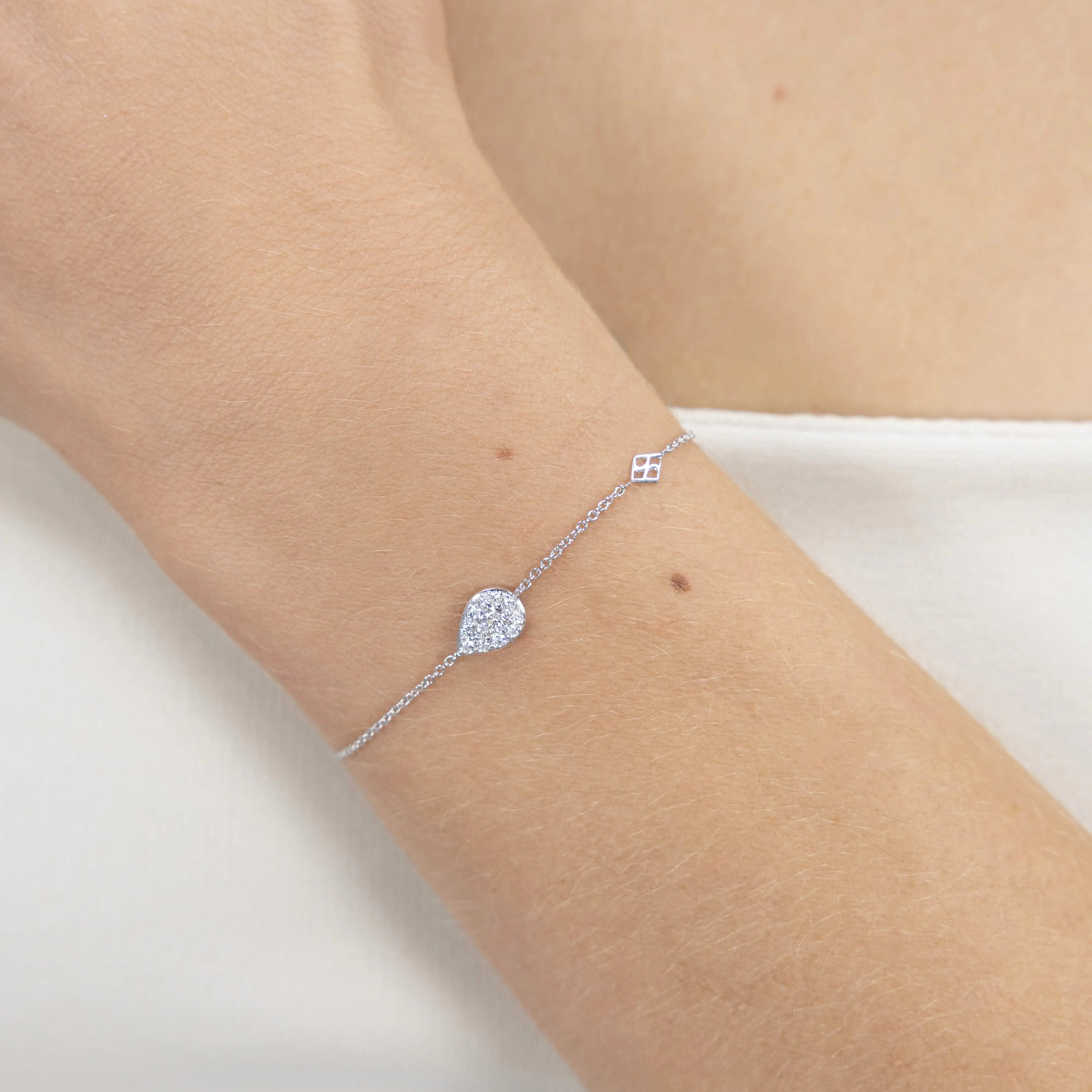 Bracelet Bagatelle 0.25 carat en or blanc et diamant de synthèse 
