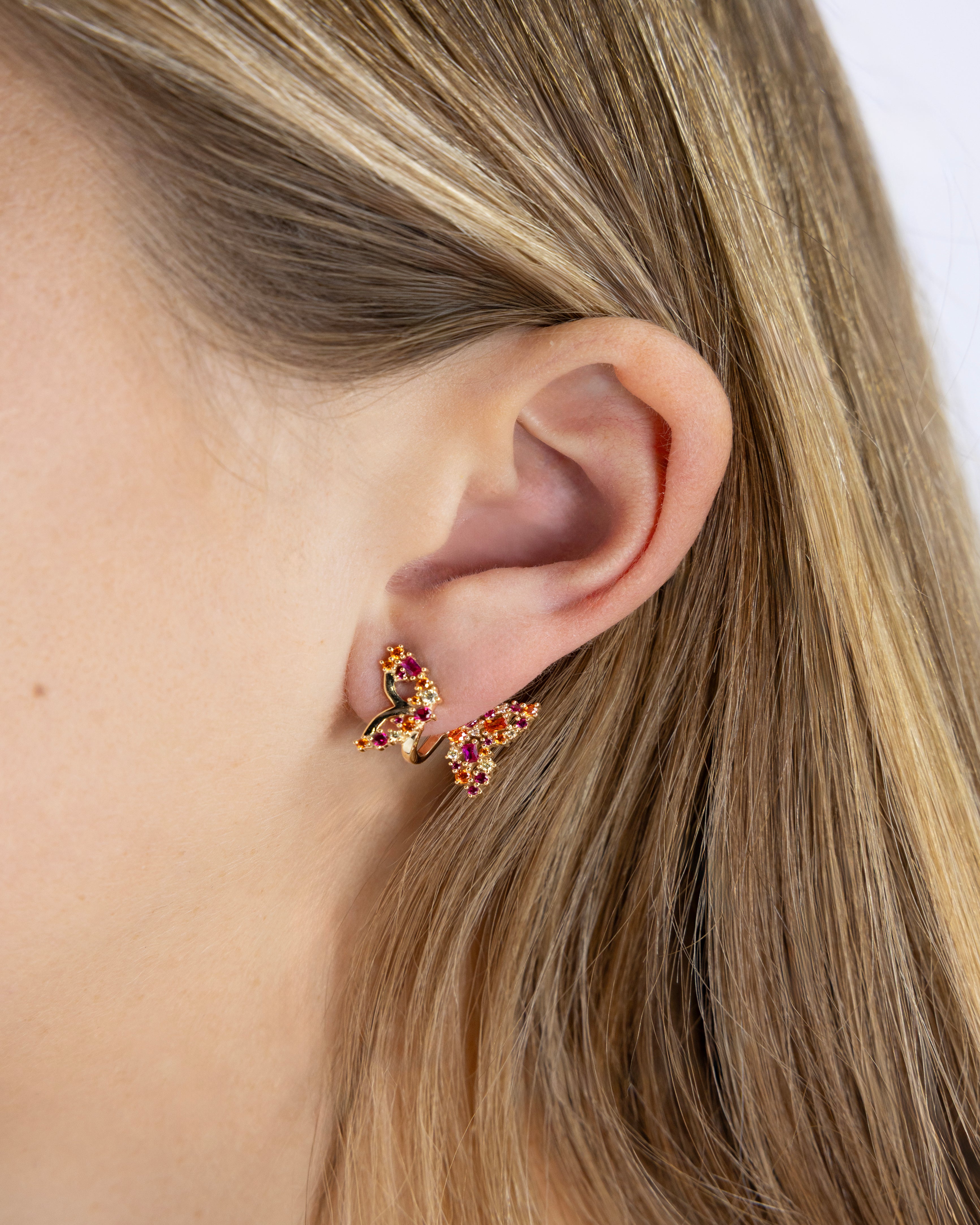 Mono Boucle Lila Rosée en Or Jaune 