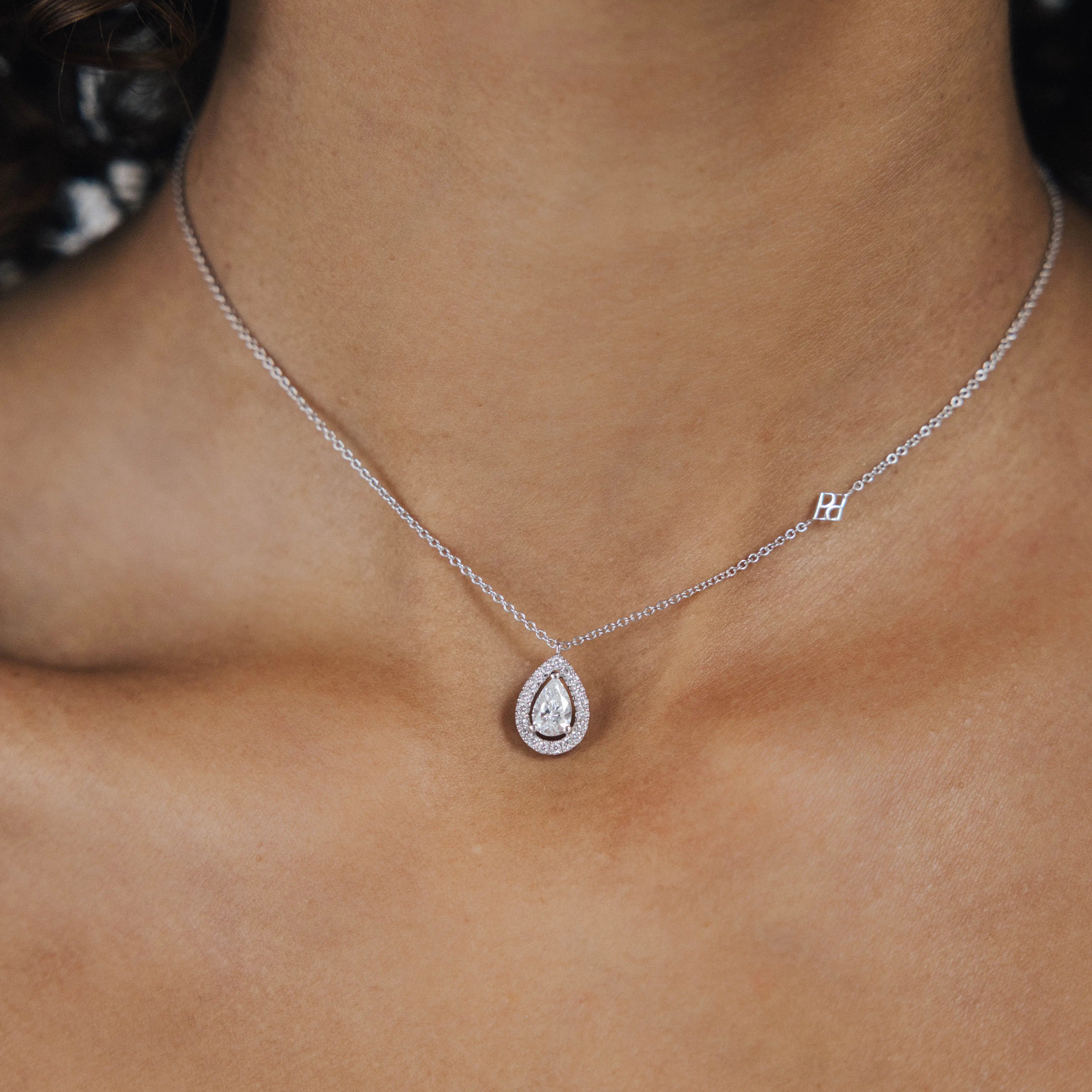 Collier Aura 0.65 carat en or blanc et diamant de synthèse