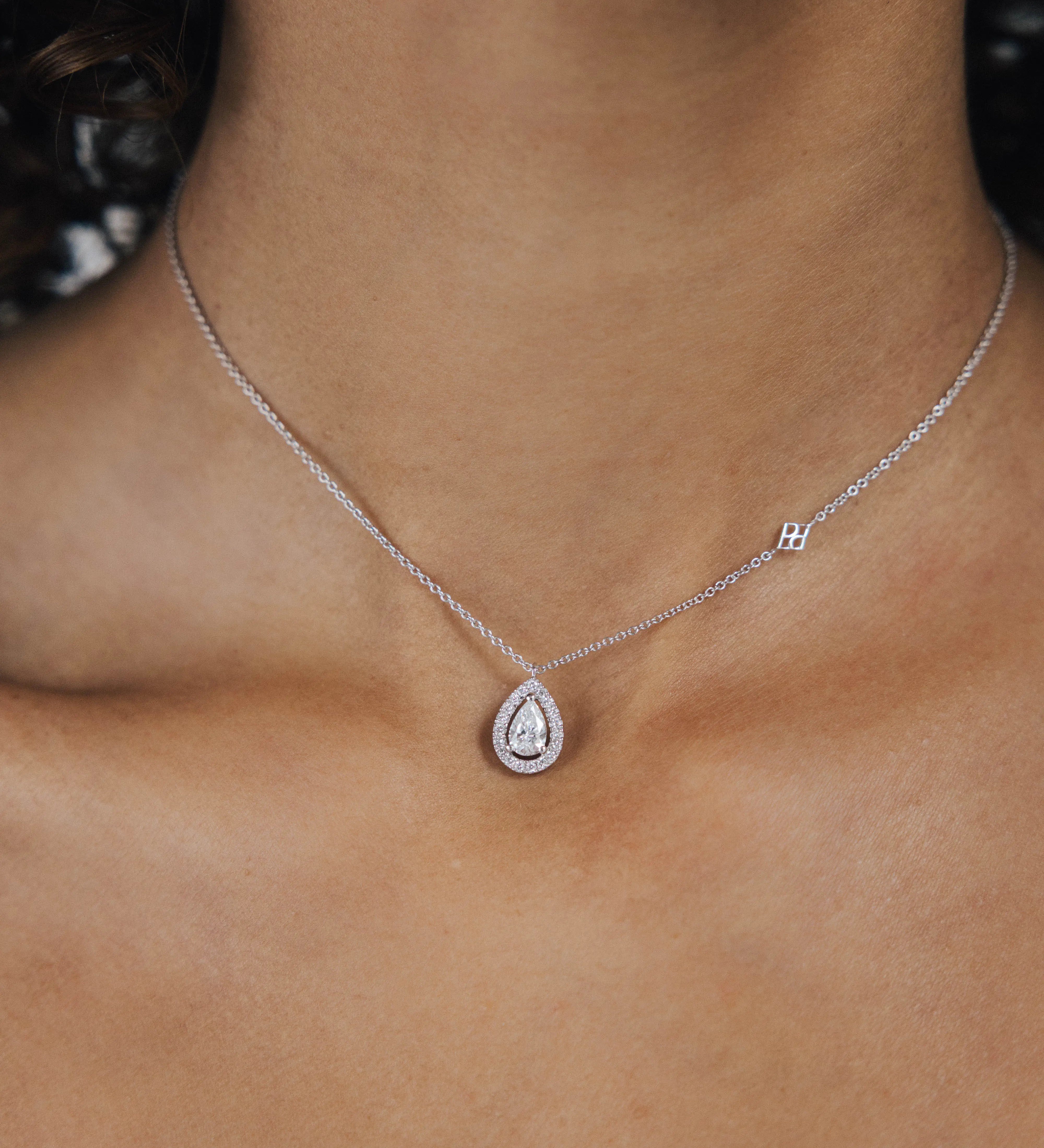 Collier Aura 0.65 carat en or blanc et diamant de synthèse