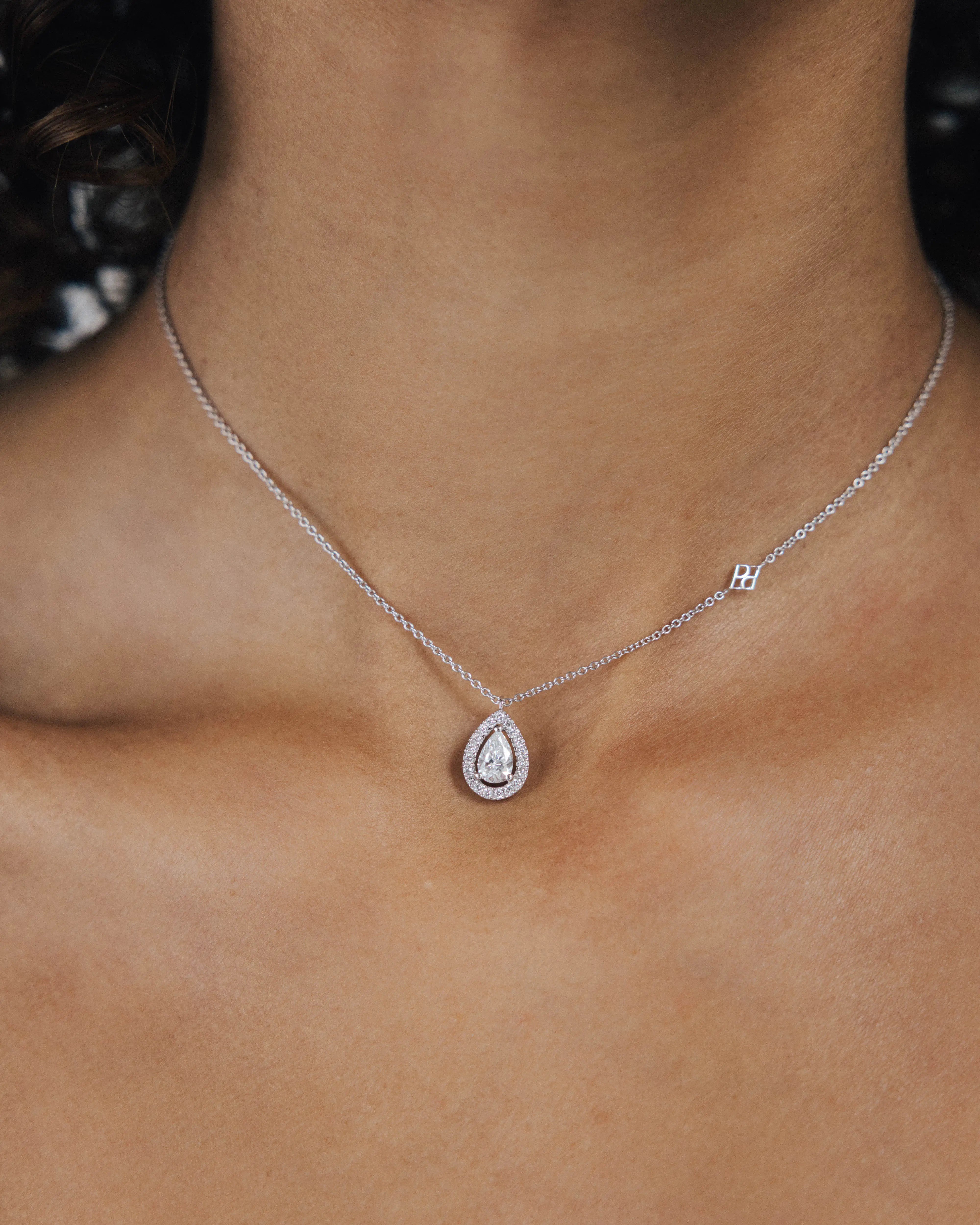Collier Aura 0.65 carat en or blanc et diamant de synthèse