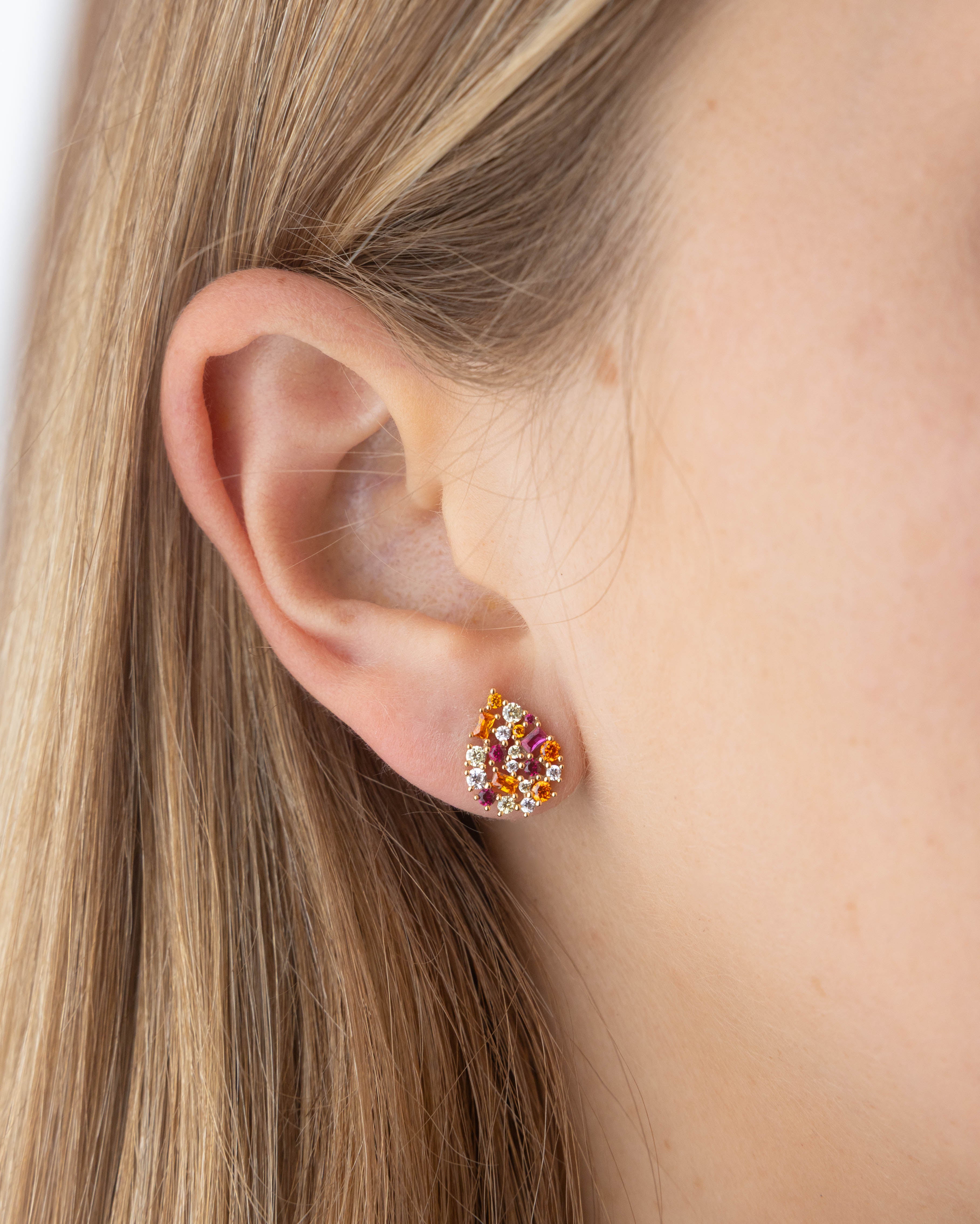 Boucles d'oreilles Paloma Rosée en or jaune 