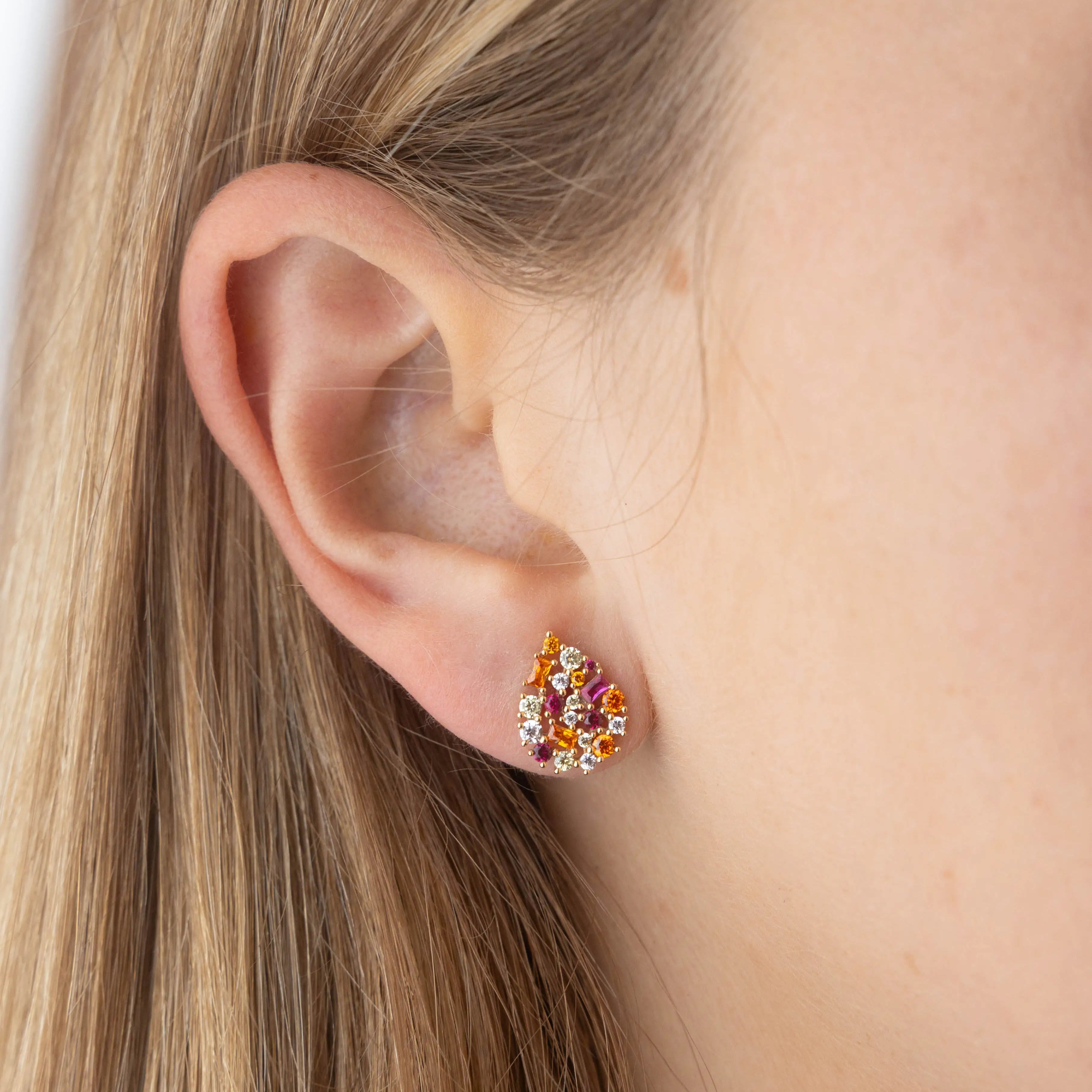 Boucles d'oreilles Paloma Rosée en or jaune 