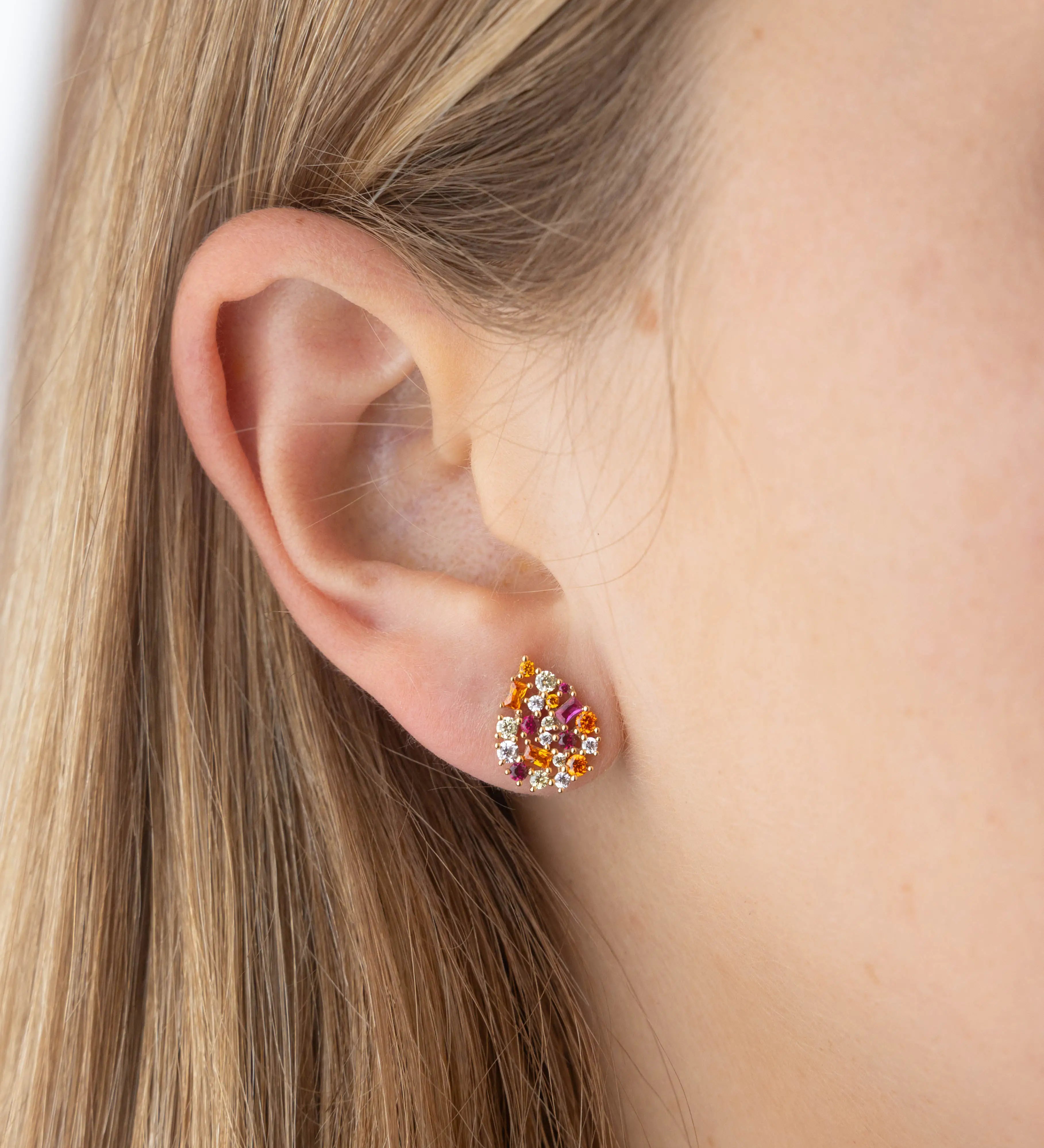 Boucles d'oreilles Paloma Rosée en or jaune 