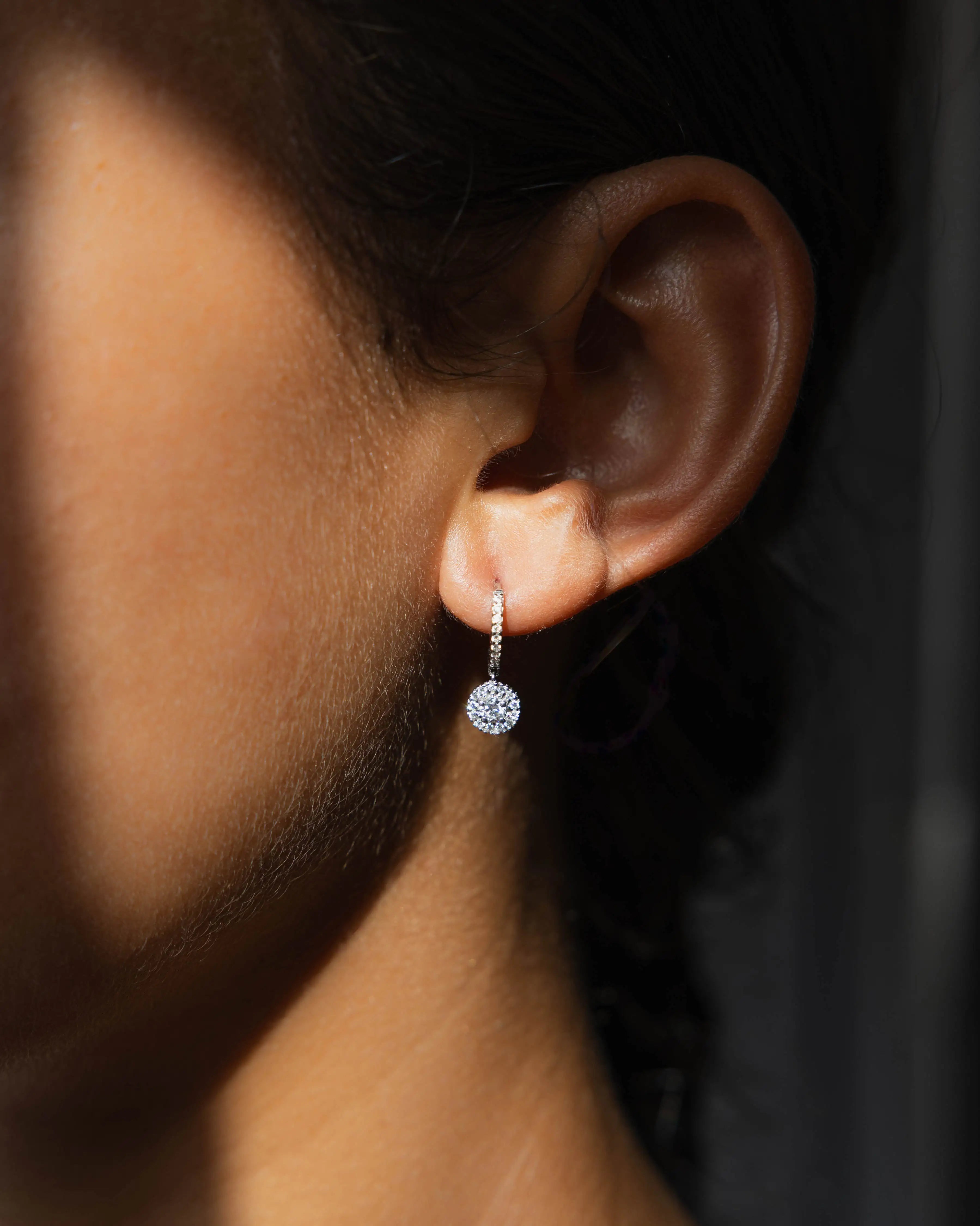 Boucles d'oreilles Céleste en Or Blanc