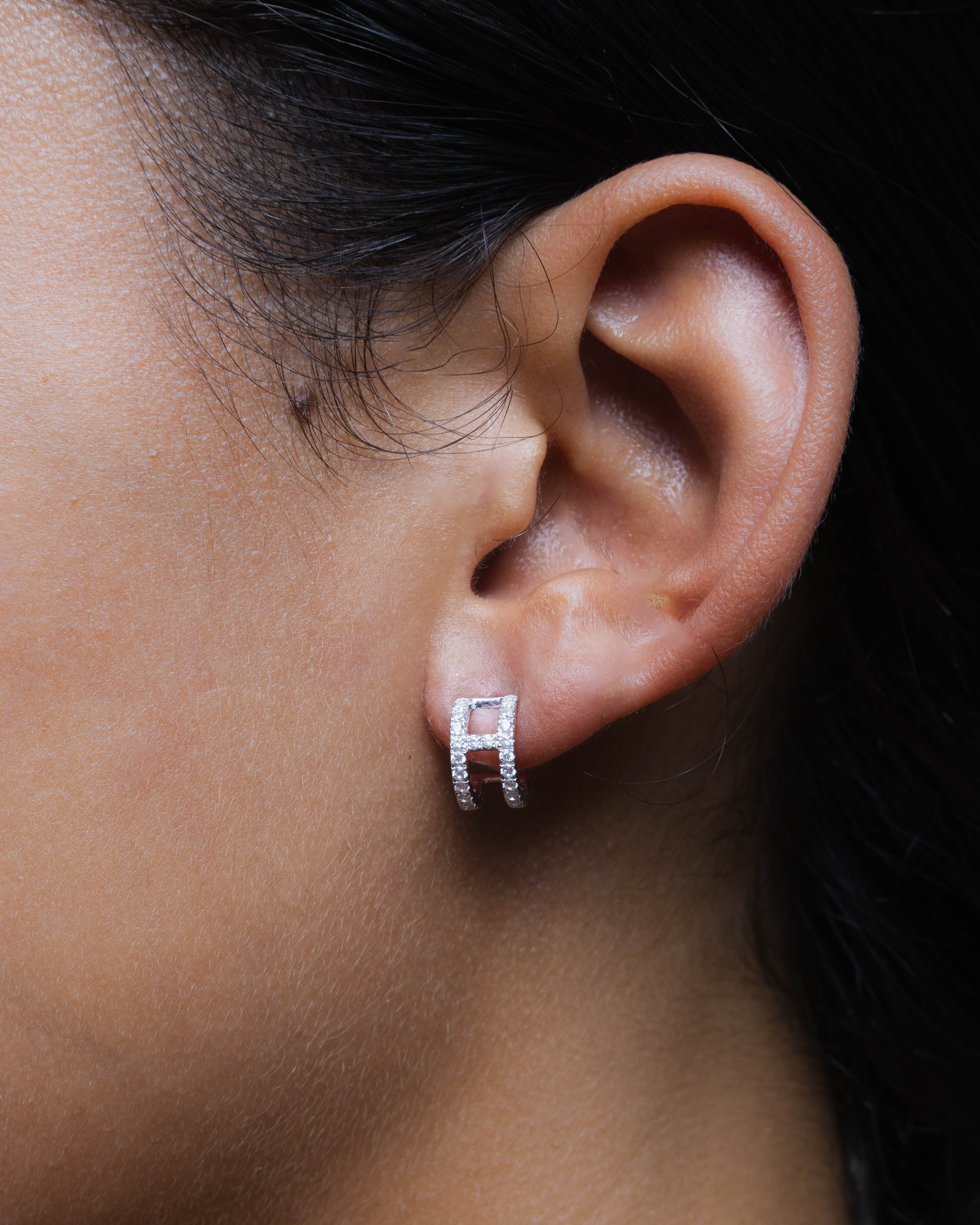 Boucles d'oreilles Bianca en or blanc