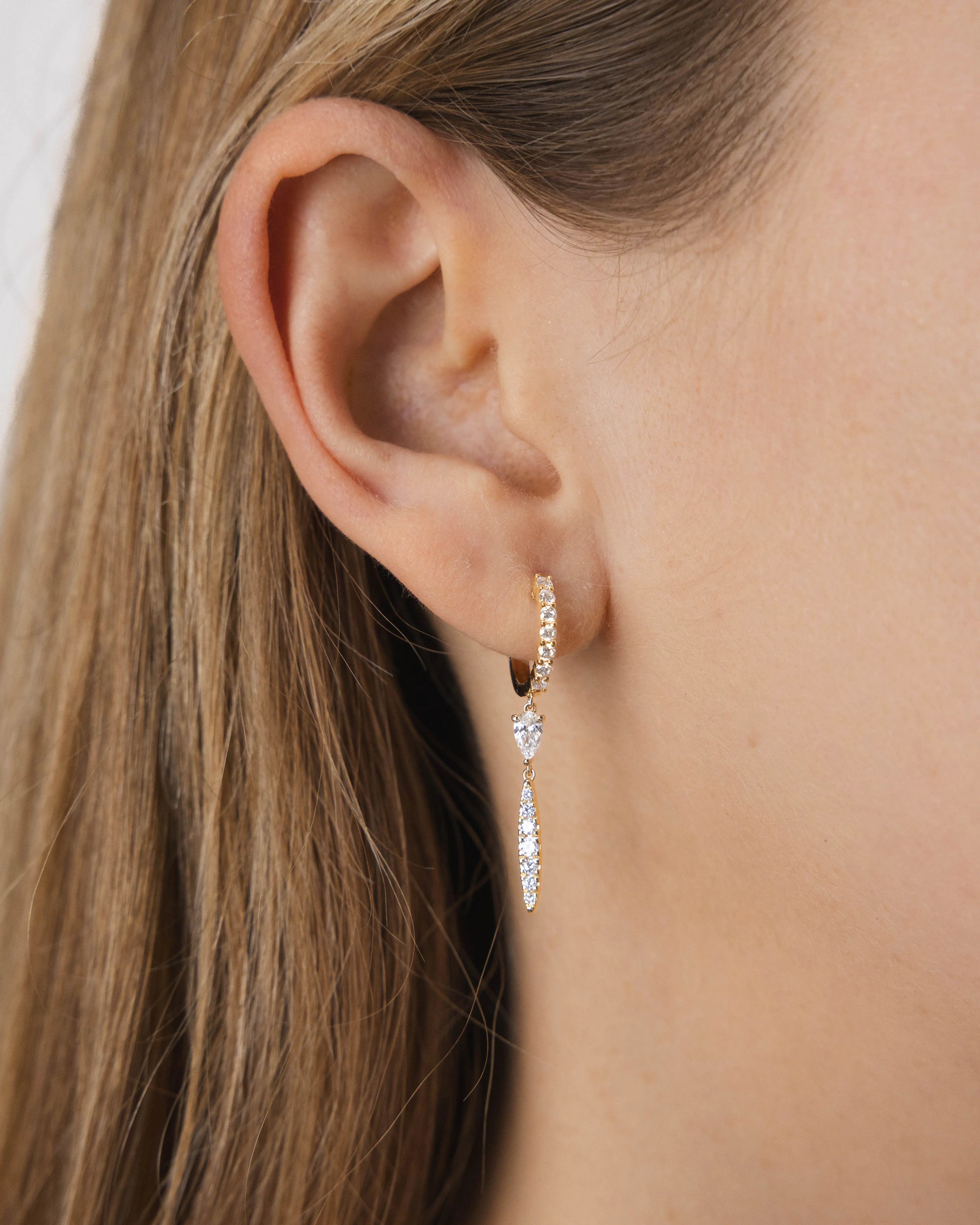 Boucles d'oreilles Alba 0.9 carat en Or Jaune et diamant de synthèse