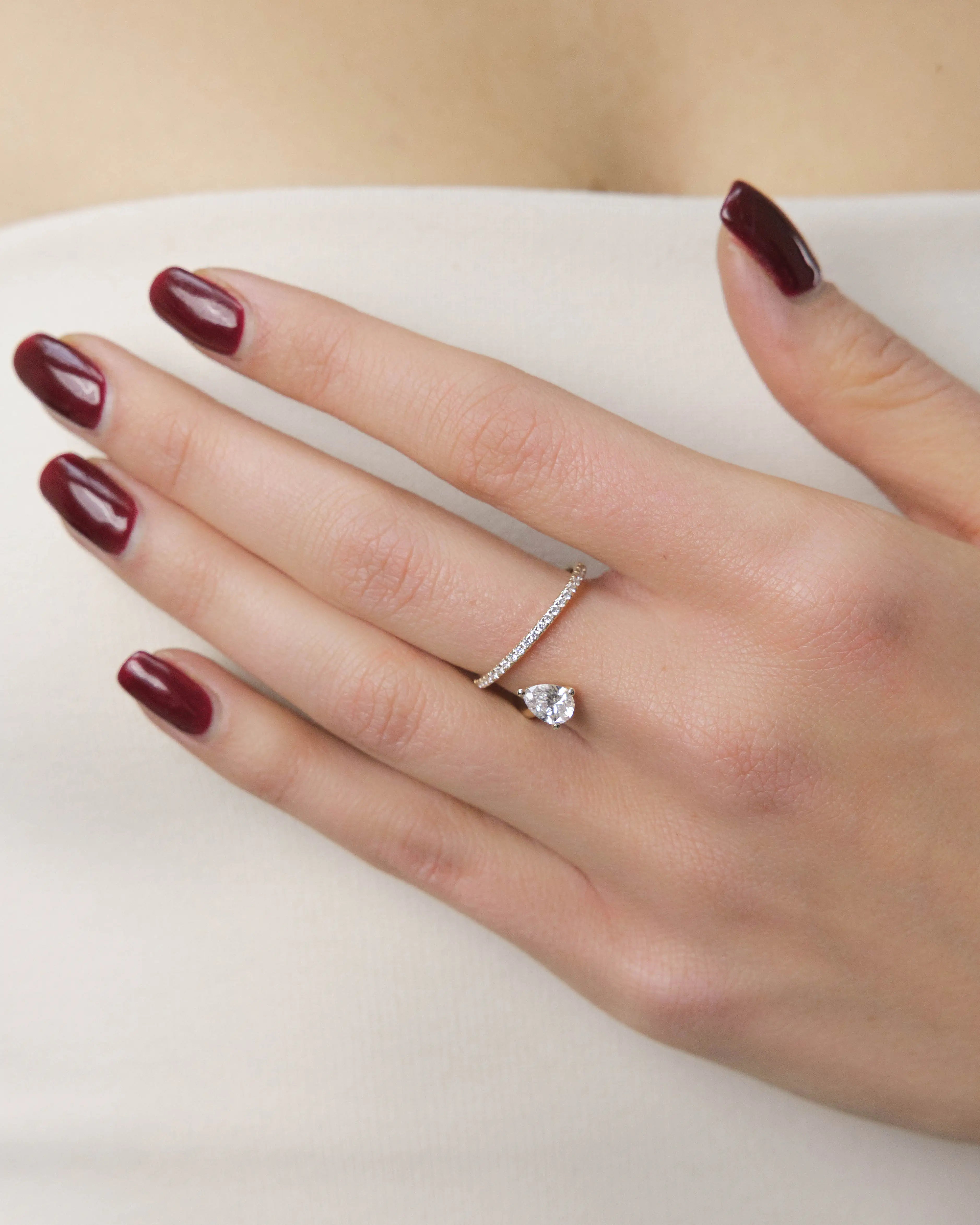 Bague Angélique 0.89 carat en Or Jaune et diamant de synthèse