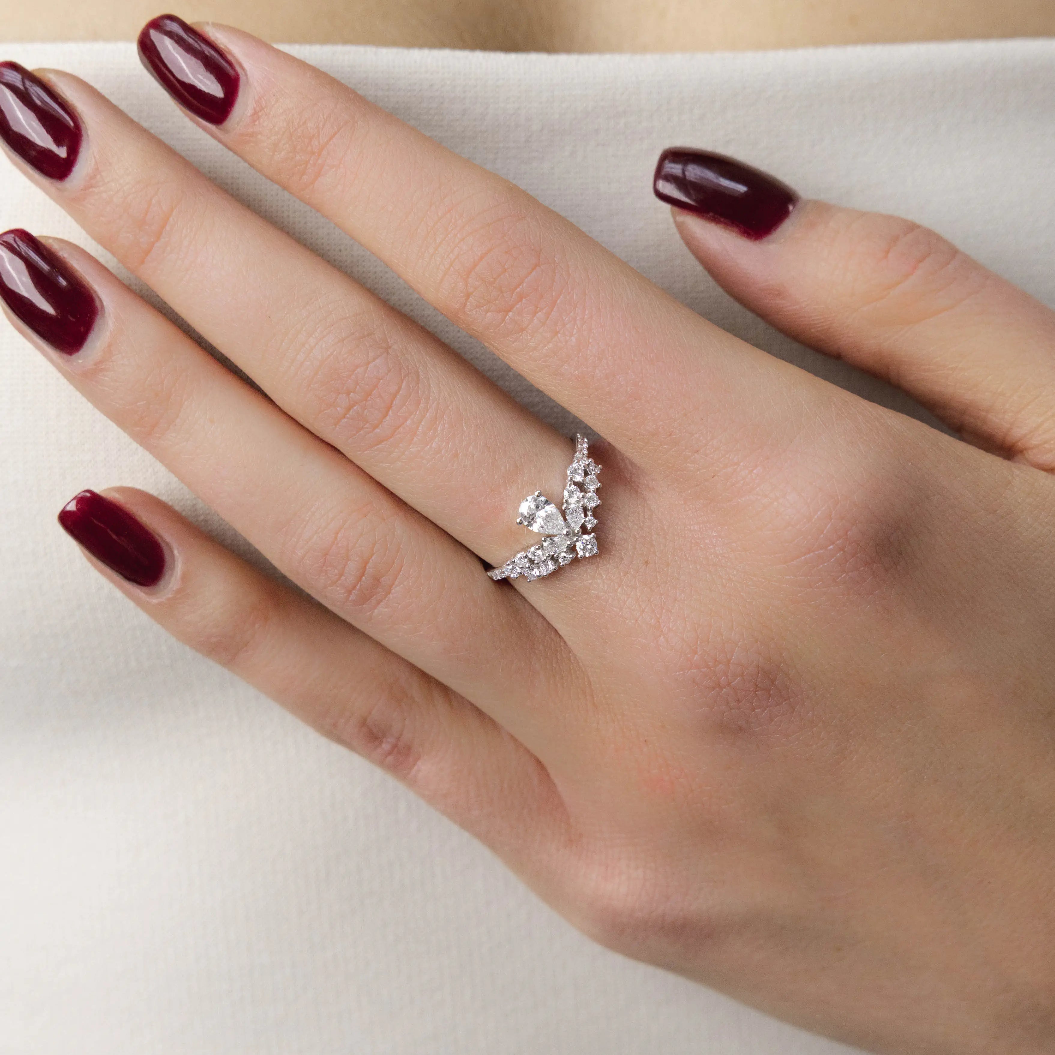 Bague Grâce 0.91 carat en or blanc et diamant de synthèse