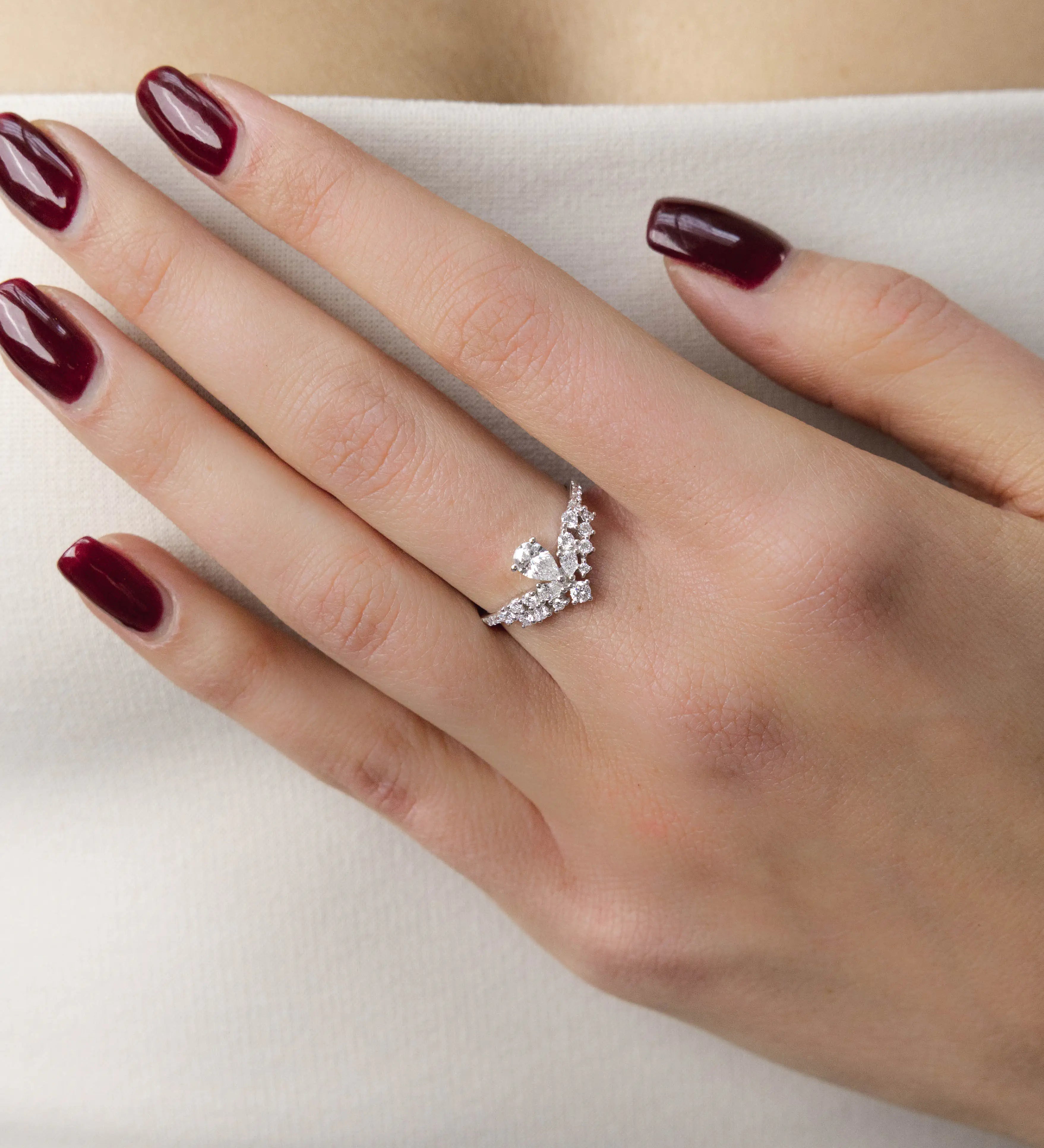 Bague Grâce 0.91 carat en or blanc et diamant de synthèse