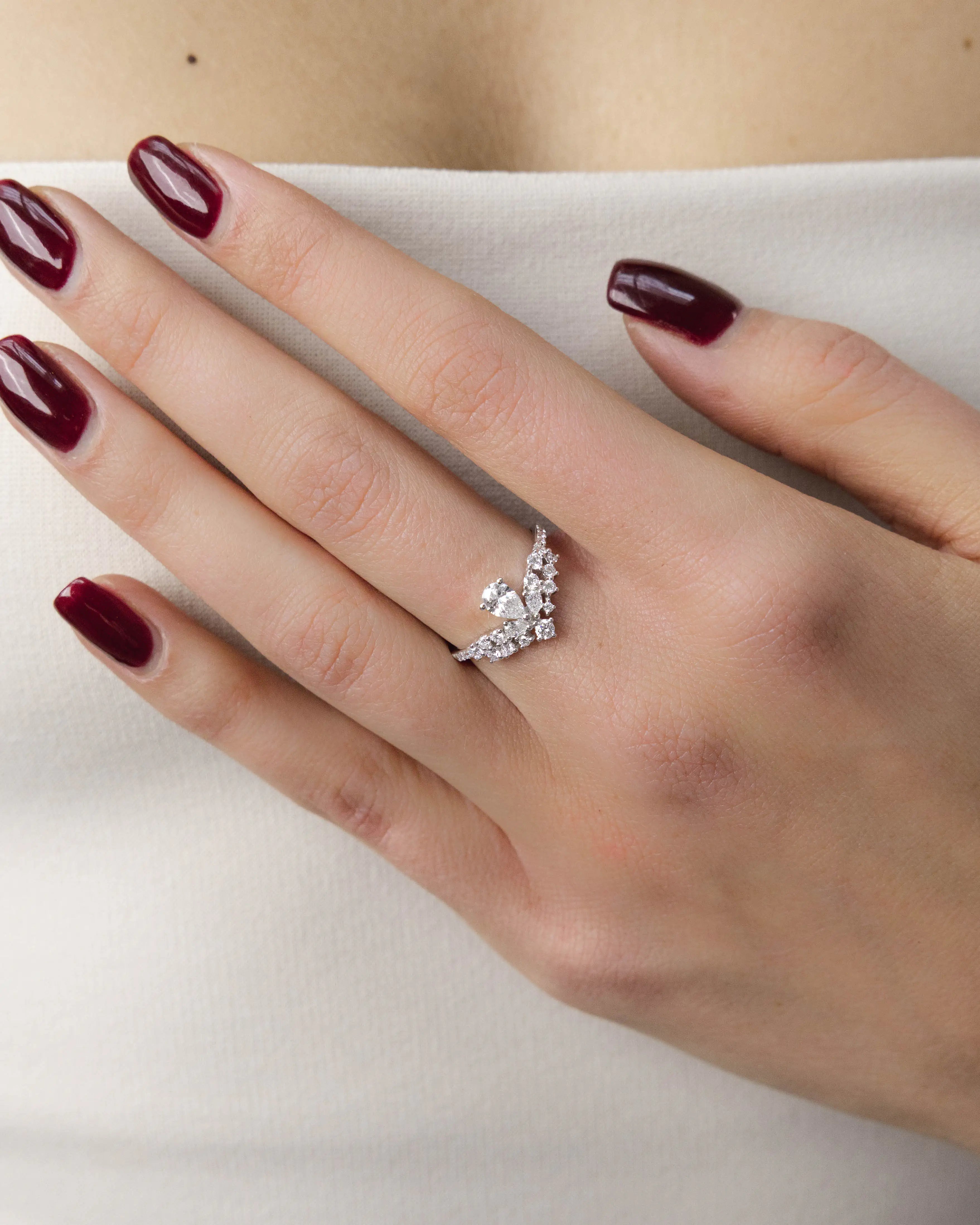 Bague Grâce 0.91 carat en or blanc et diamant de synthèse
