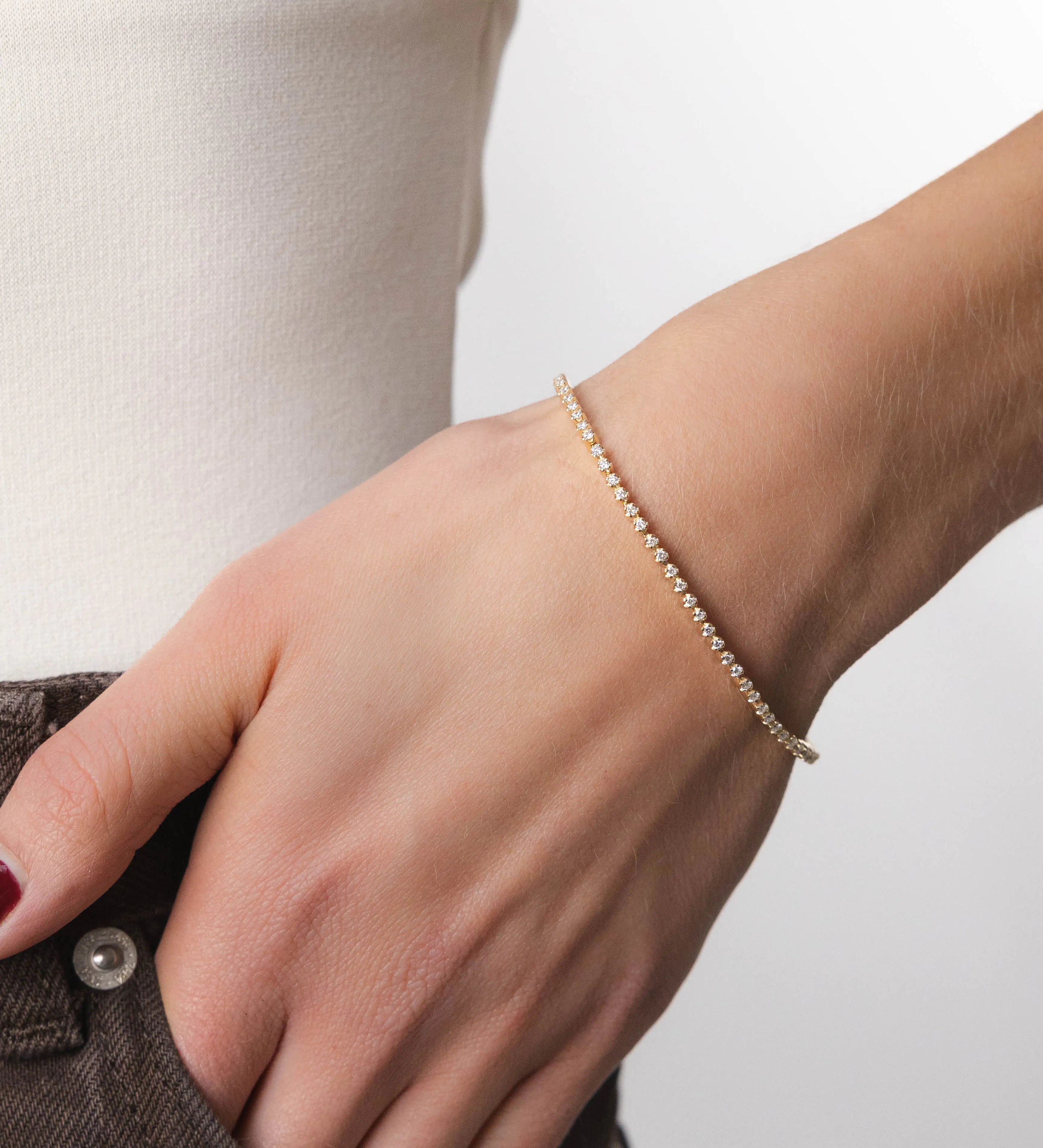 Bracelet Alba 1.02 carats en Or Jaune et diamant de synthèse