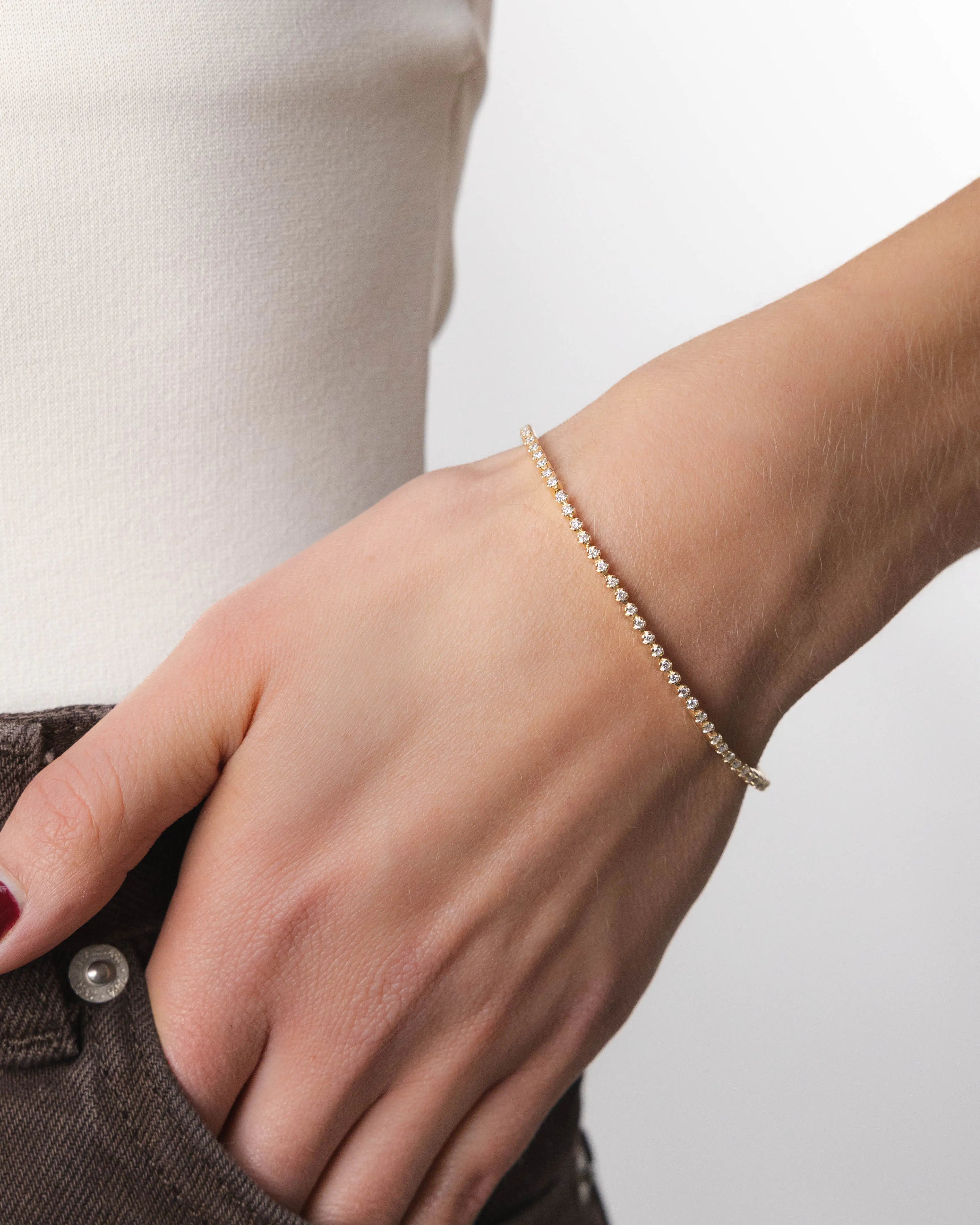 Bracelet Alba 1.02 carats en Or Jaune et diamant de synthèse