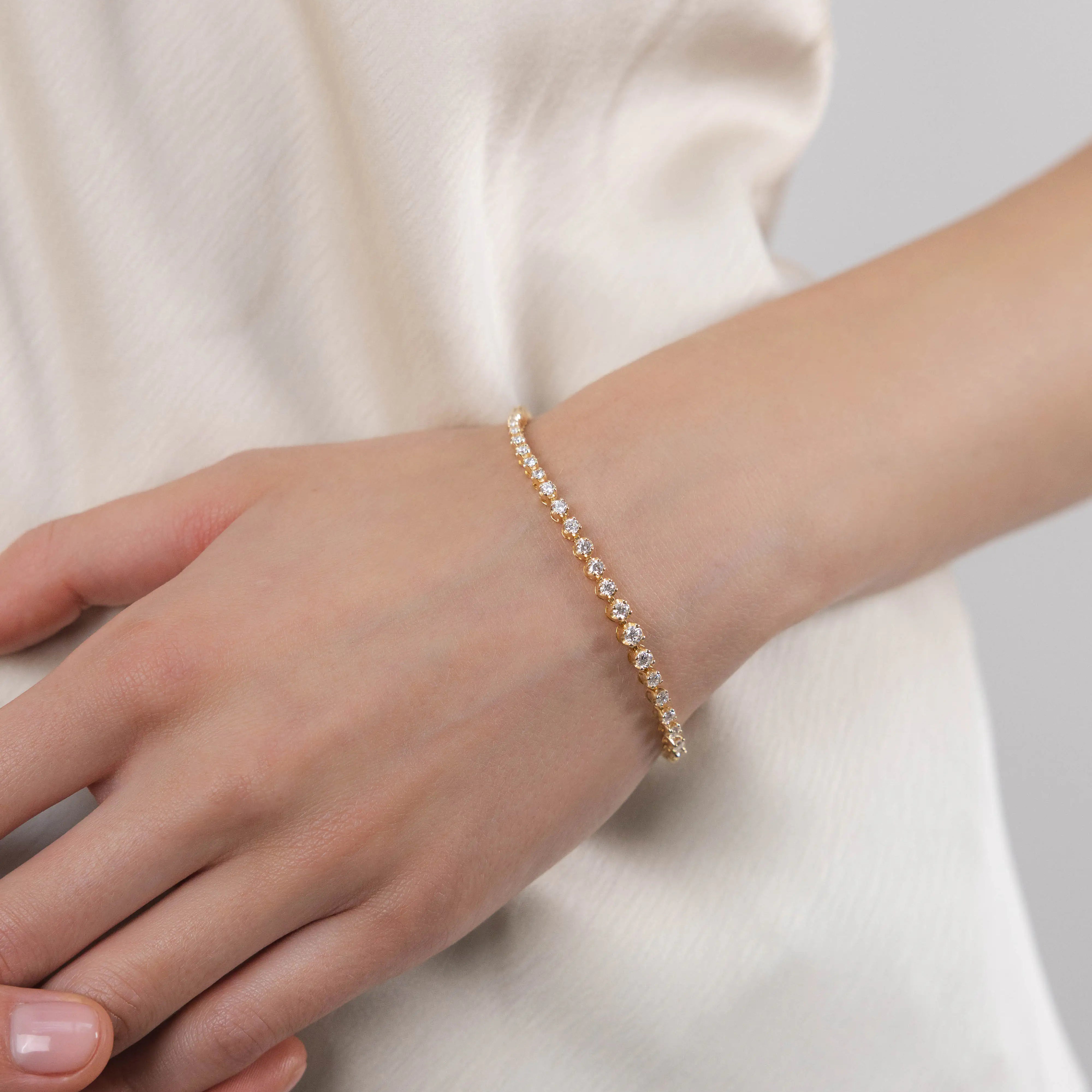 Bracelet Elya 1.79 carats en Or Jaune et diamant de synthèse