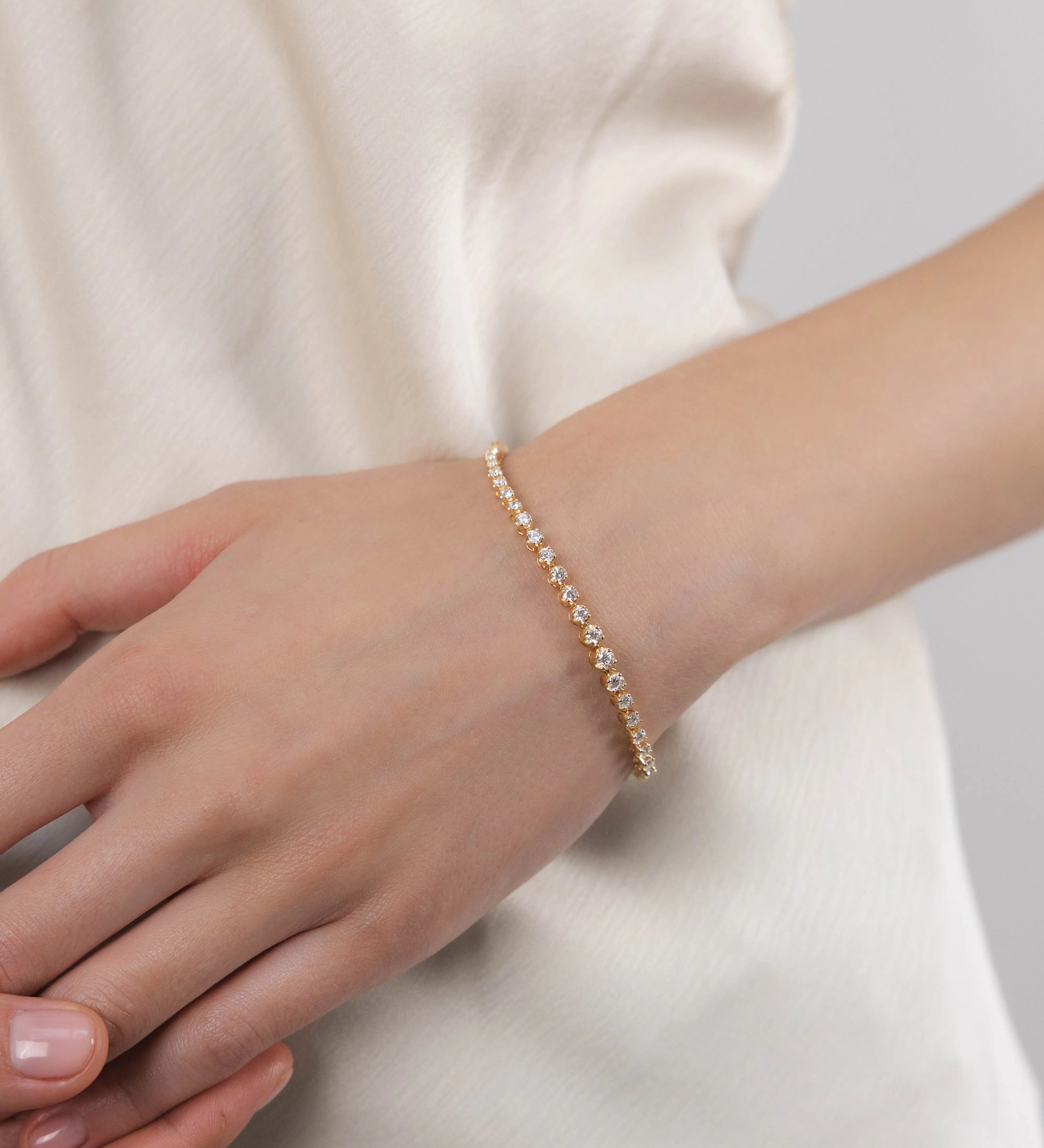 Bracelet Elya 1.79 carats en Or Jaune et diamant de synthèse