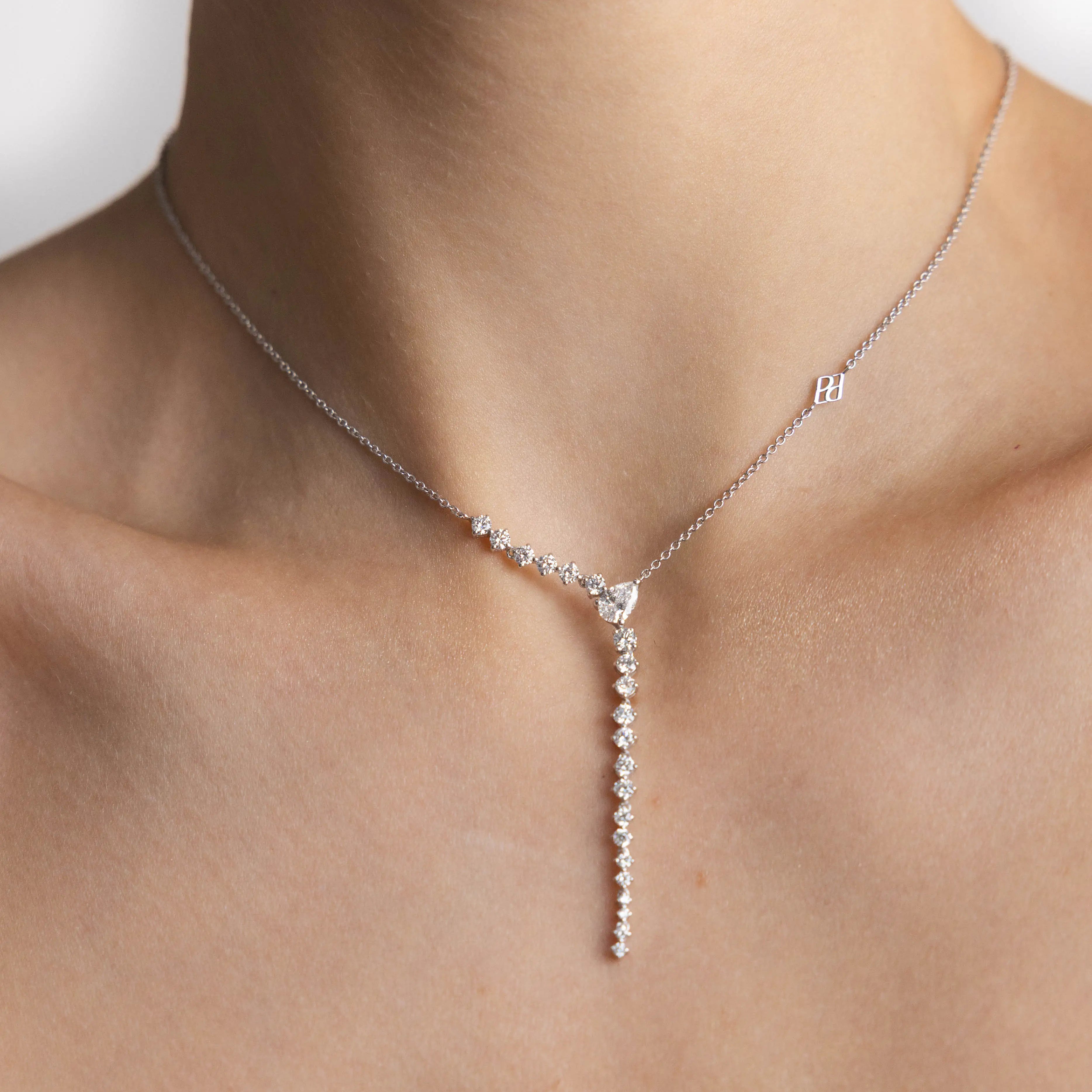 Collier Grâce 1.33 carats en or blanc et diamant de synthèse