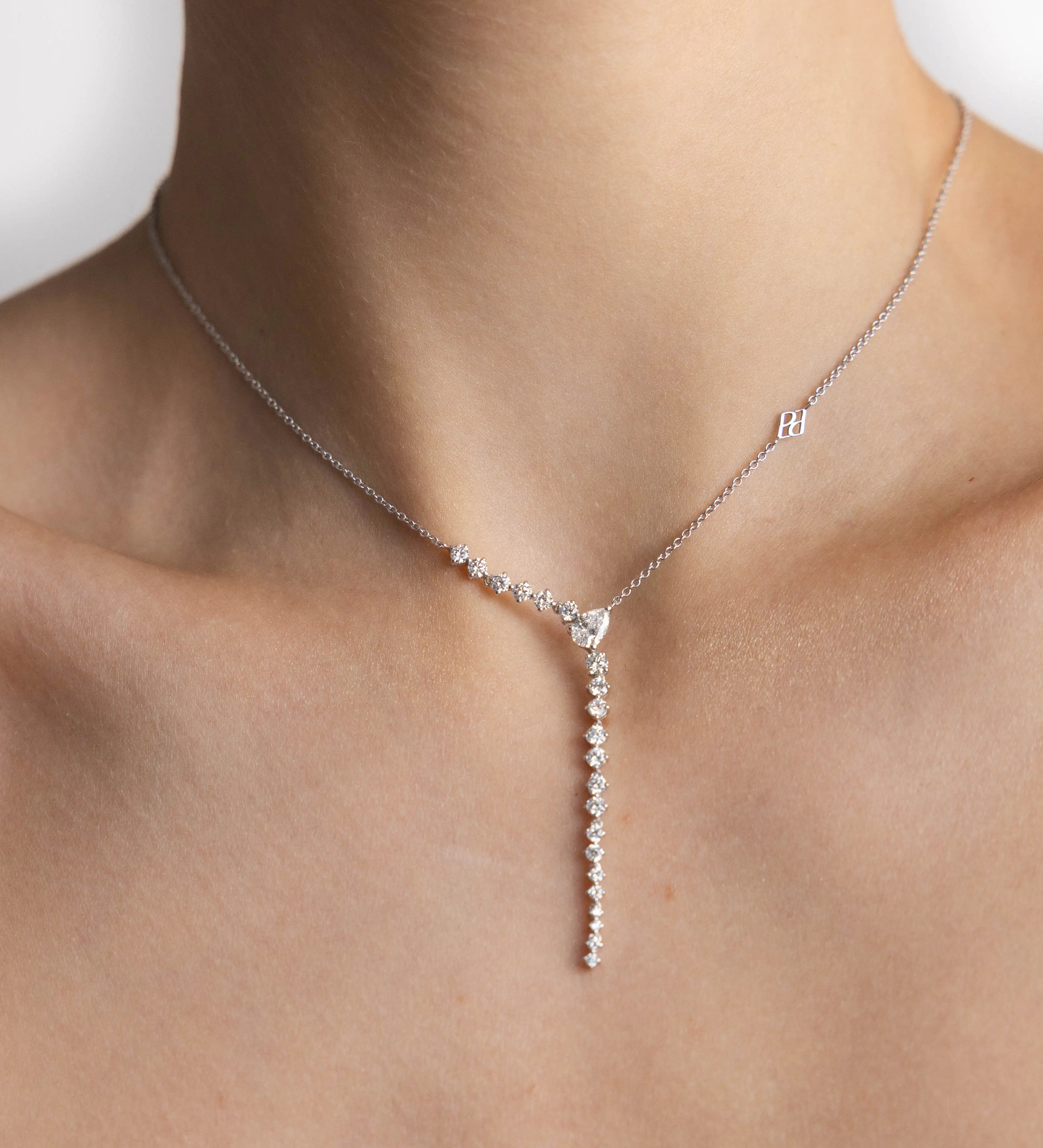 Collier Grâce 1.33 carats en or blanc et diamant de synthèse
