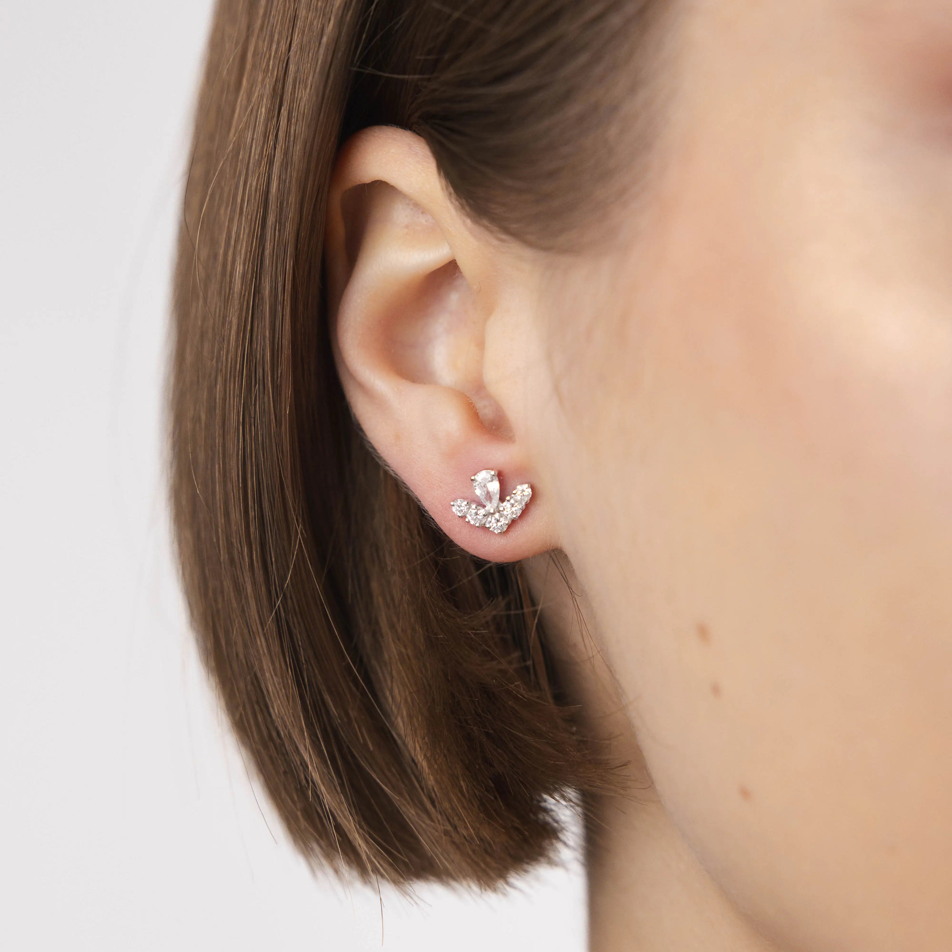 Boucles d'oreilles Grâce 0.84 carat en or blanc et diamant de synthèse
