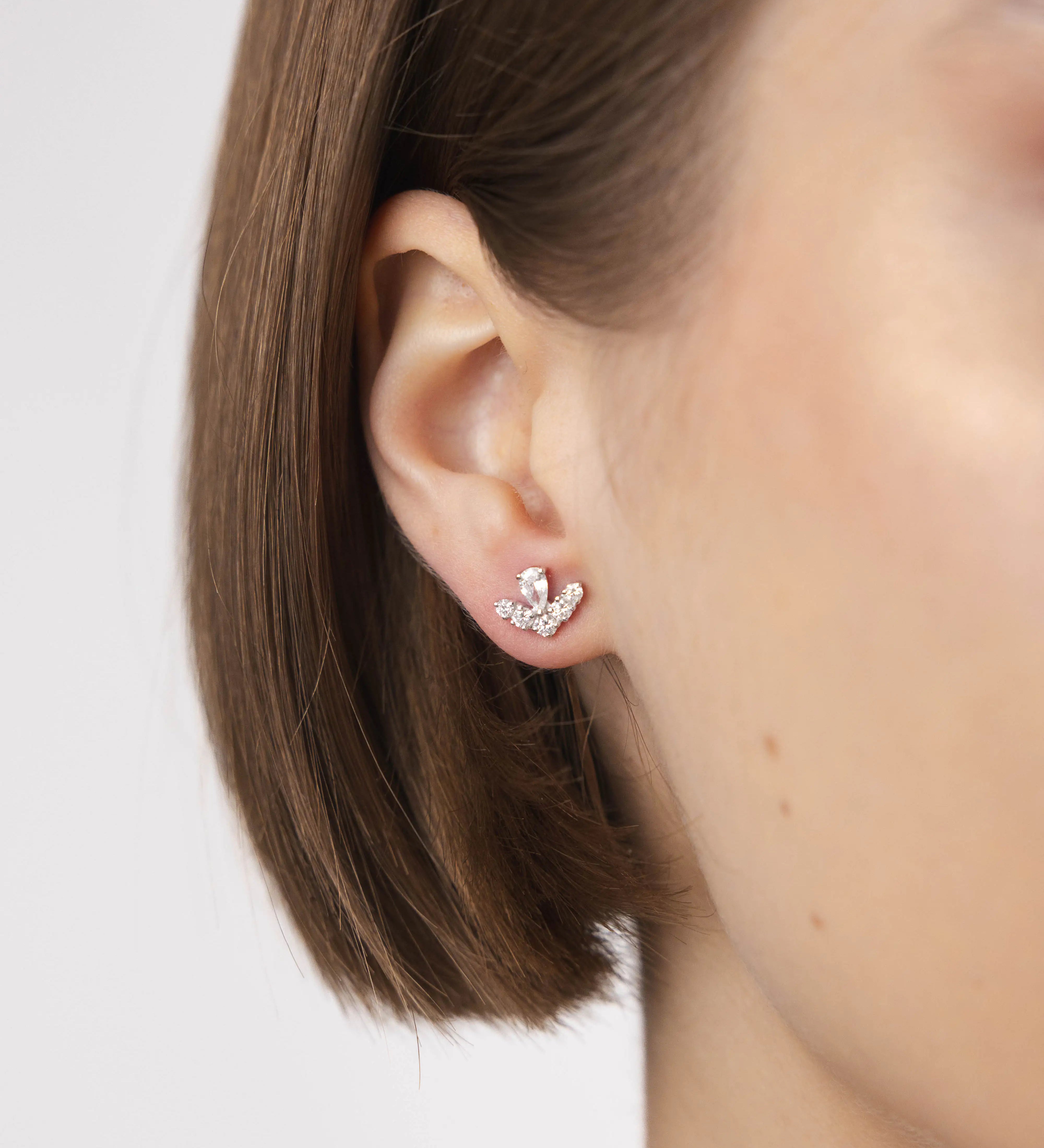 Boucles d'oreilles Grâce 0.84 carat en or blanc et diamant de synthèse