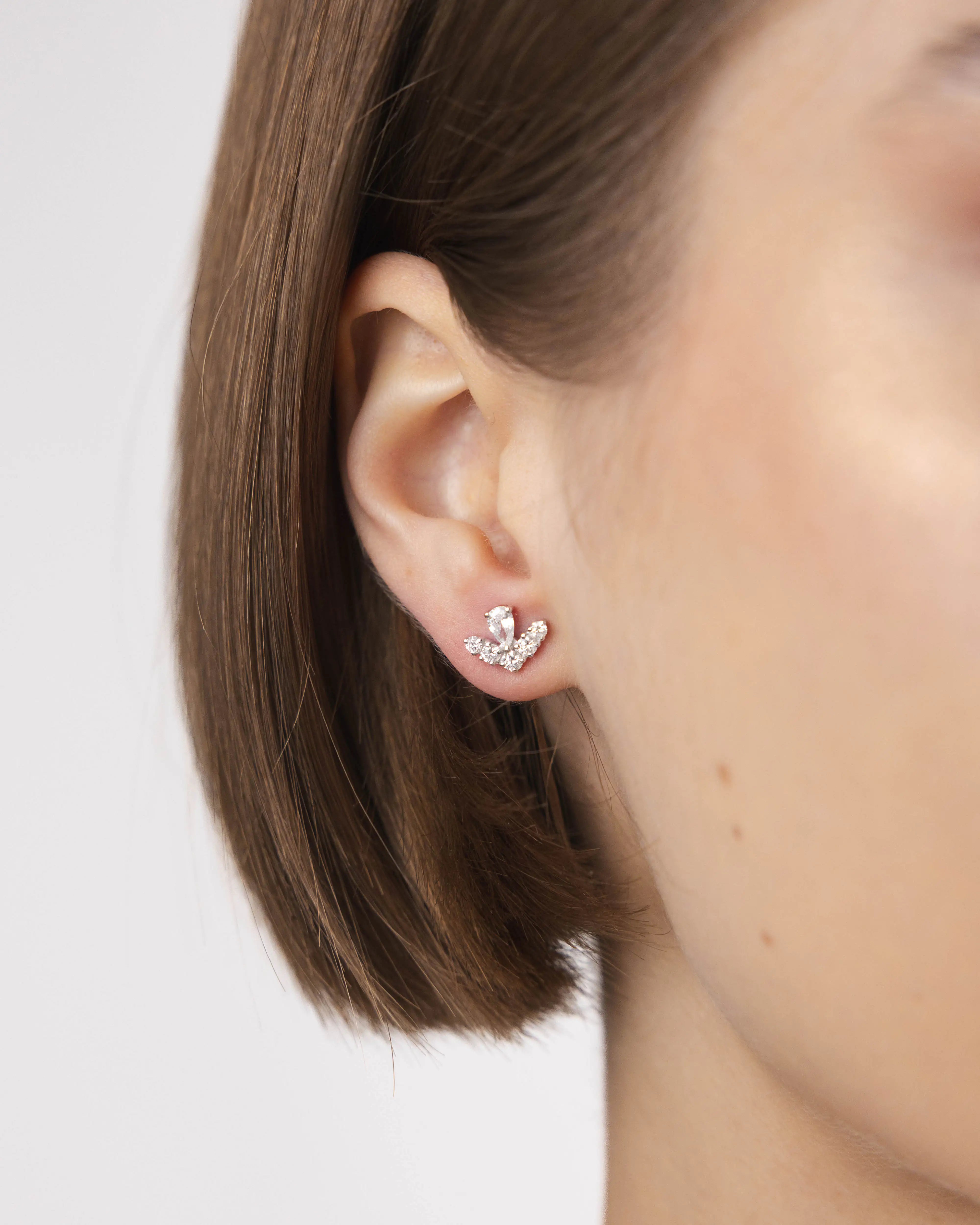 Boucles d'oreilles Grâce 0.84 carat en or blanc et diamant de synthèse