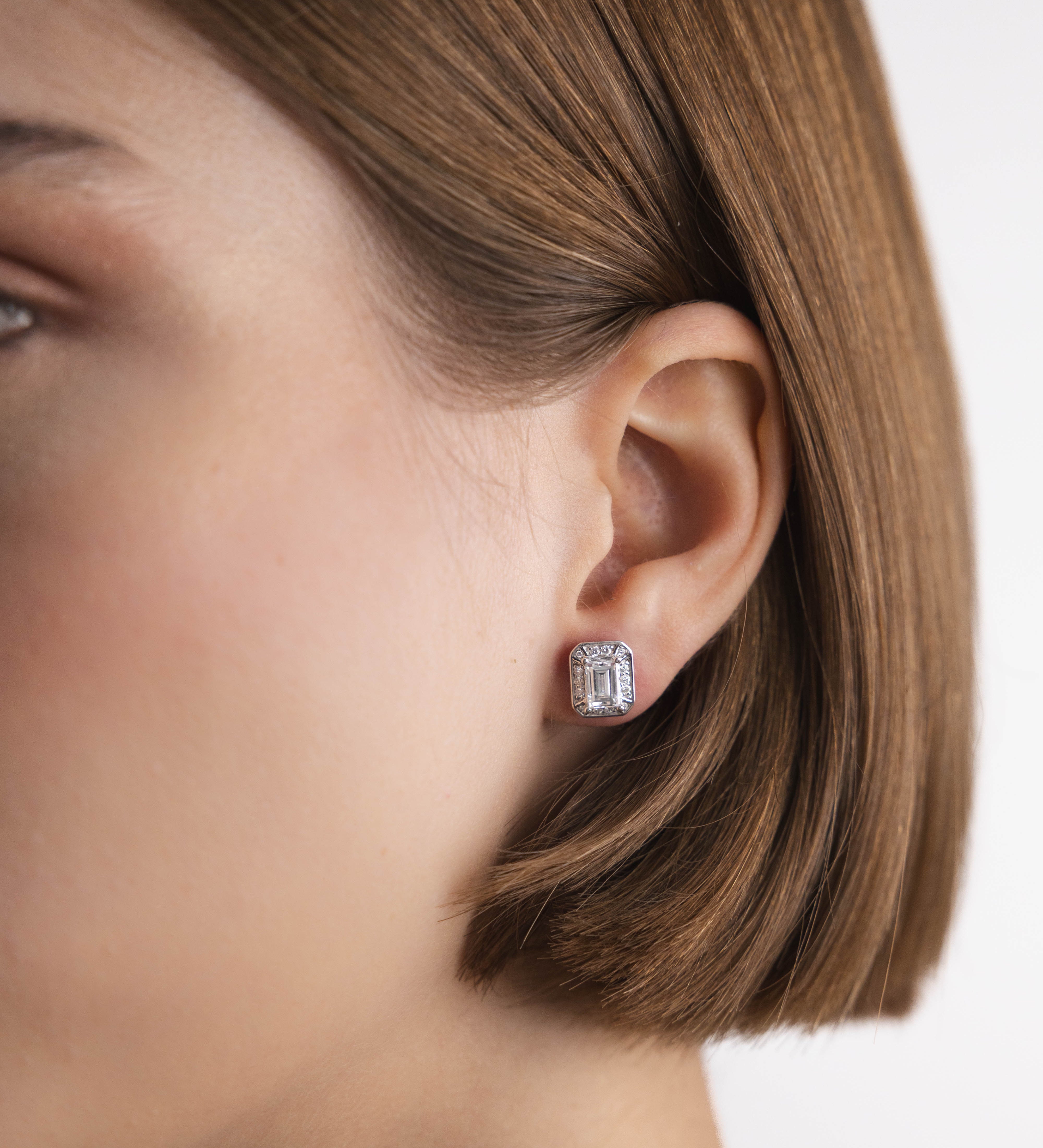 Boucles d'oreilles Oriane 1.564 carats en Or Blanc