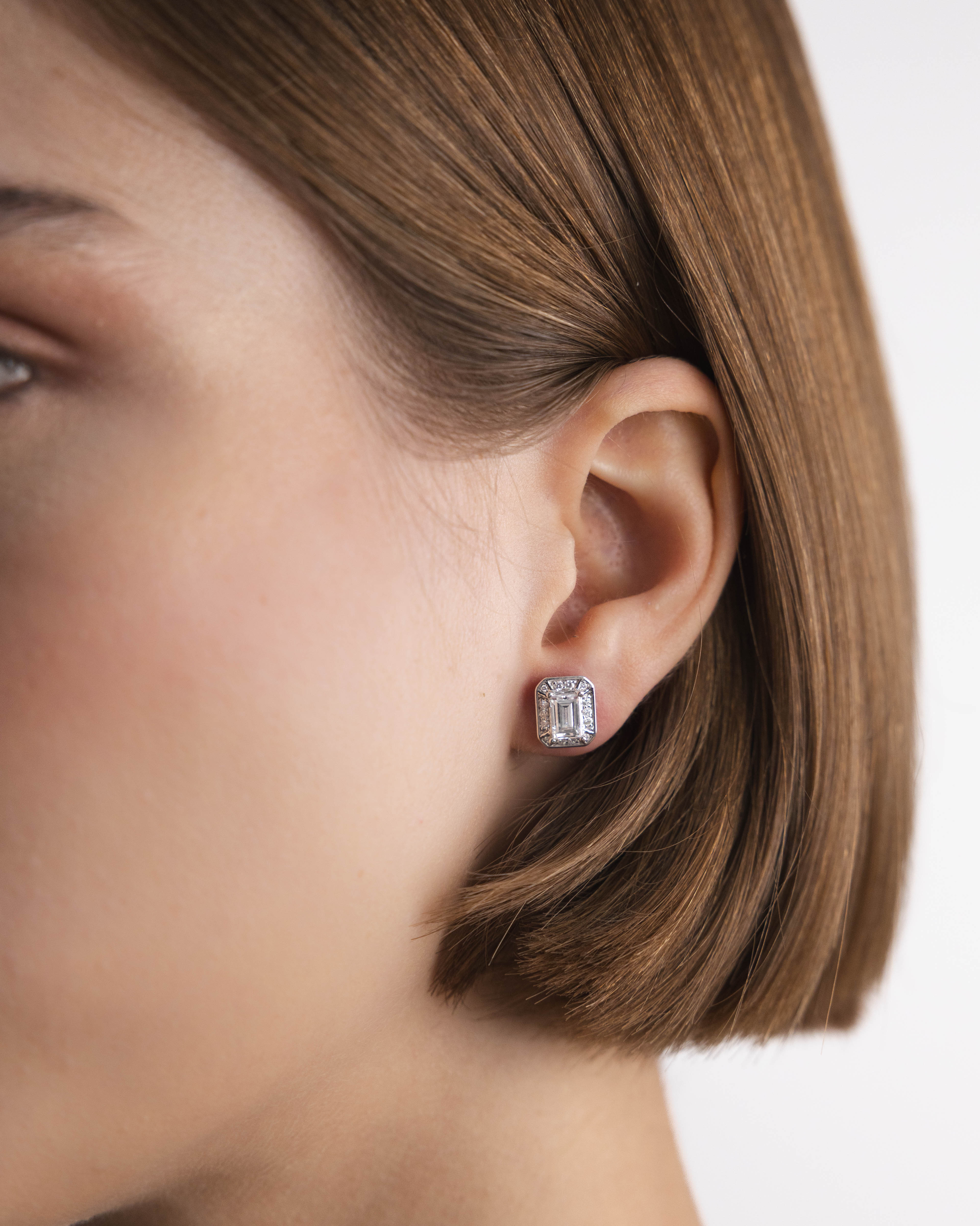 Boucles d'oreilles Oriane 1.564 carats en Or Blanc