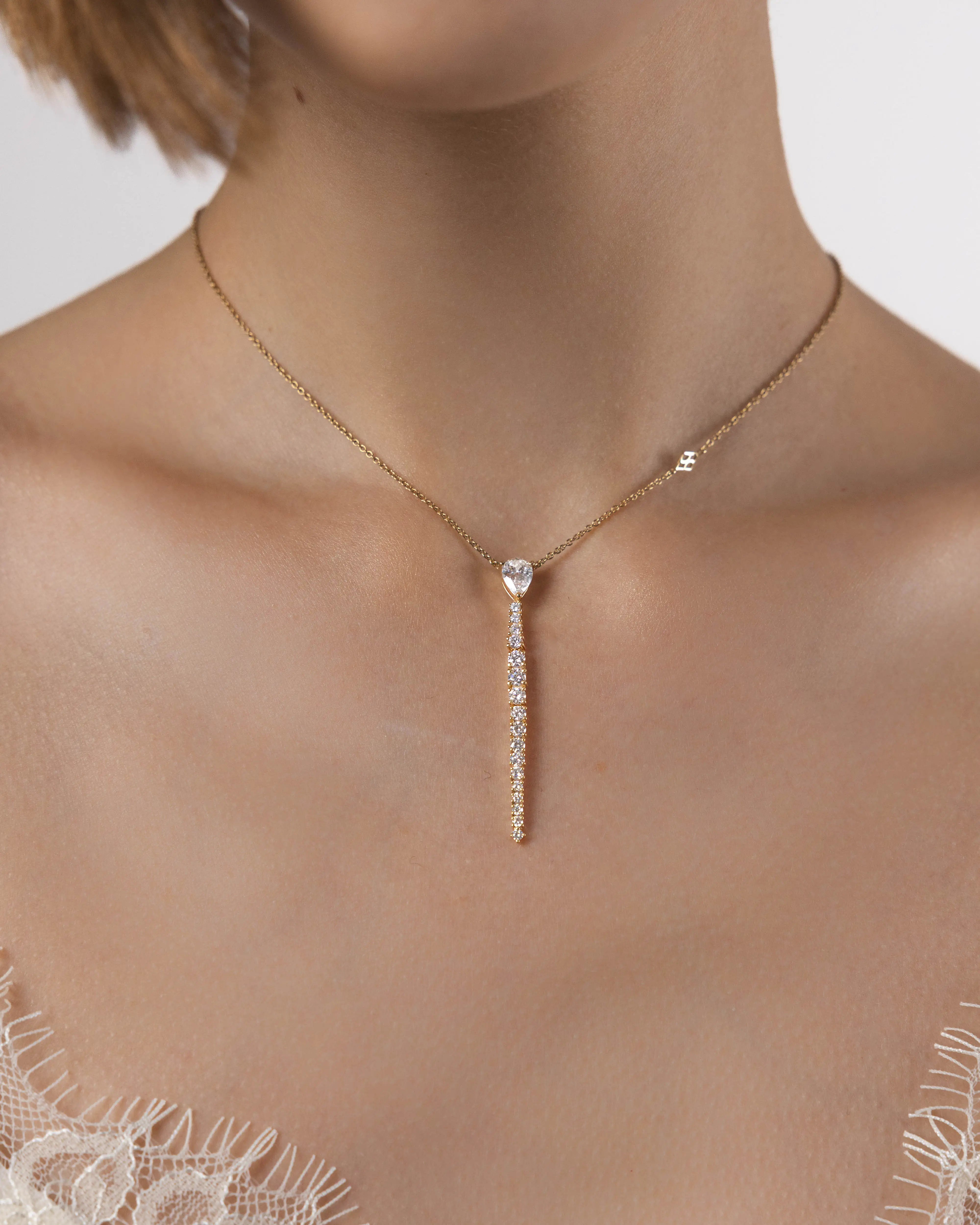 Collier Alba1.43 carats en Or Jaune et diamant de synthèse