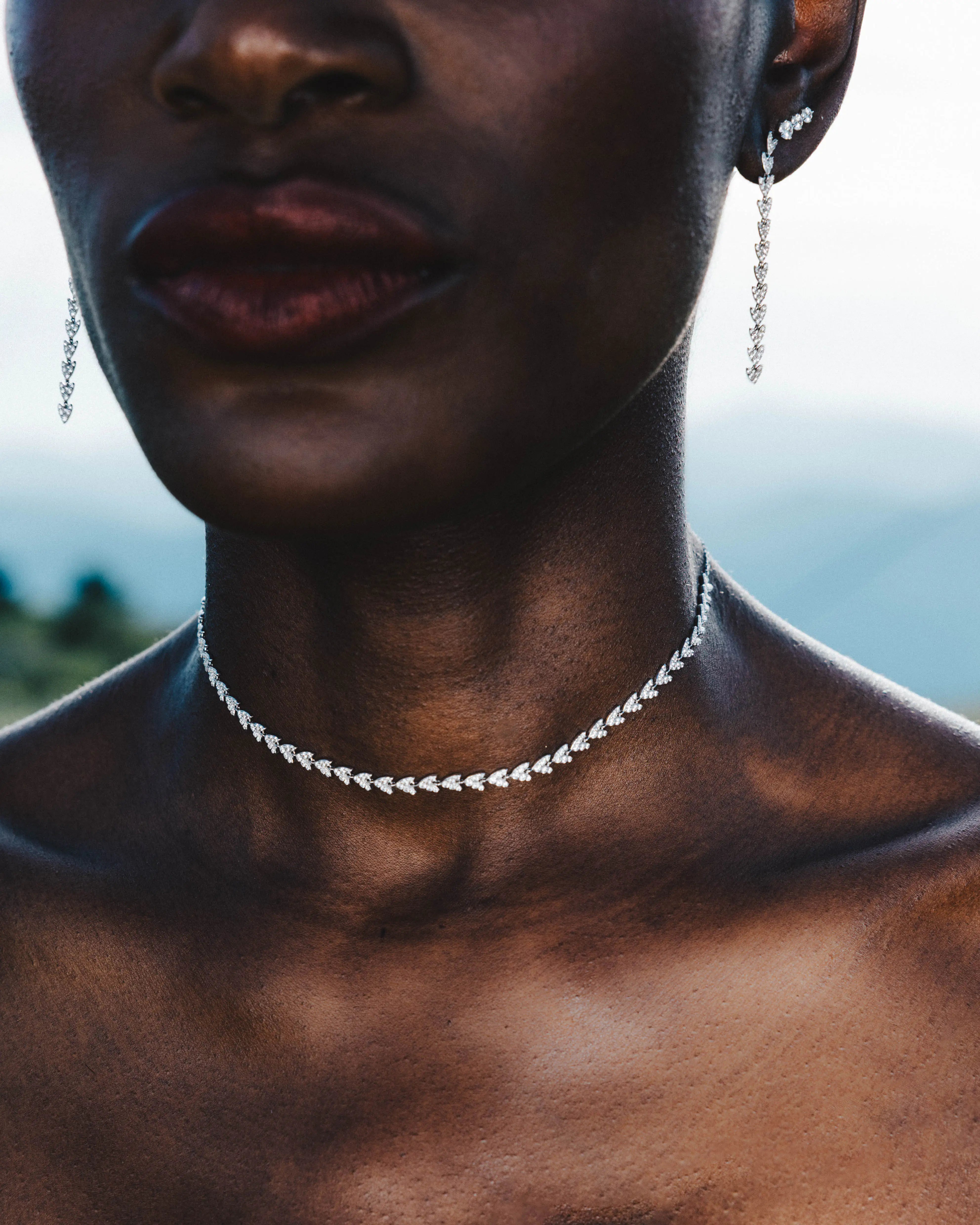 Collier Couronne en Or Blanc