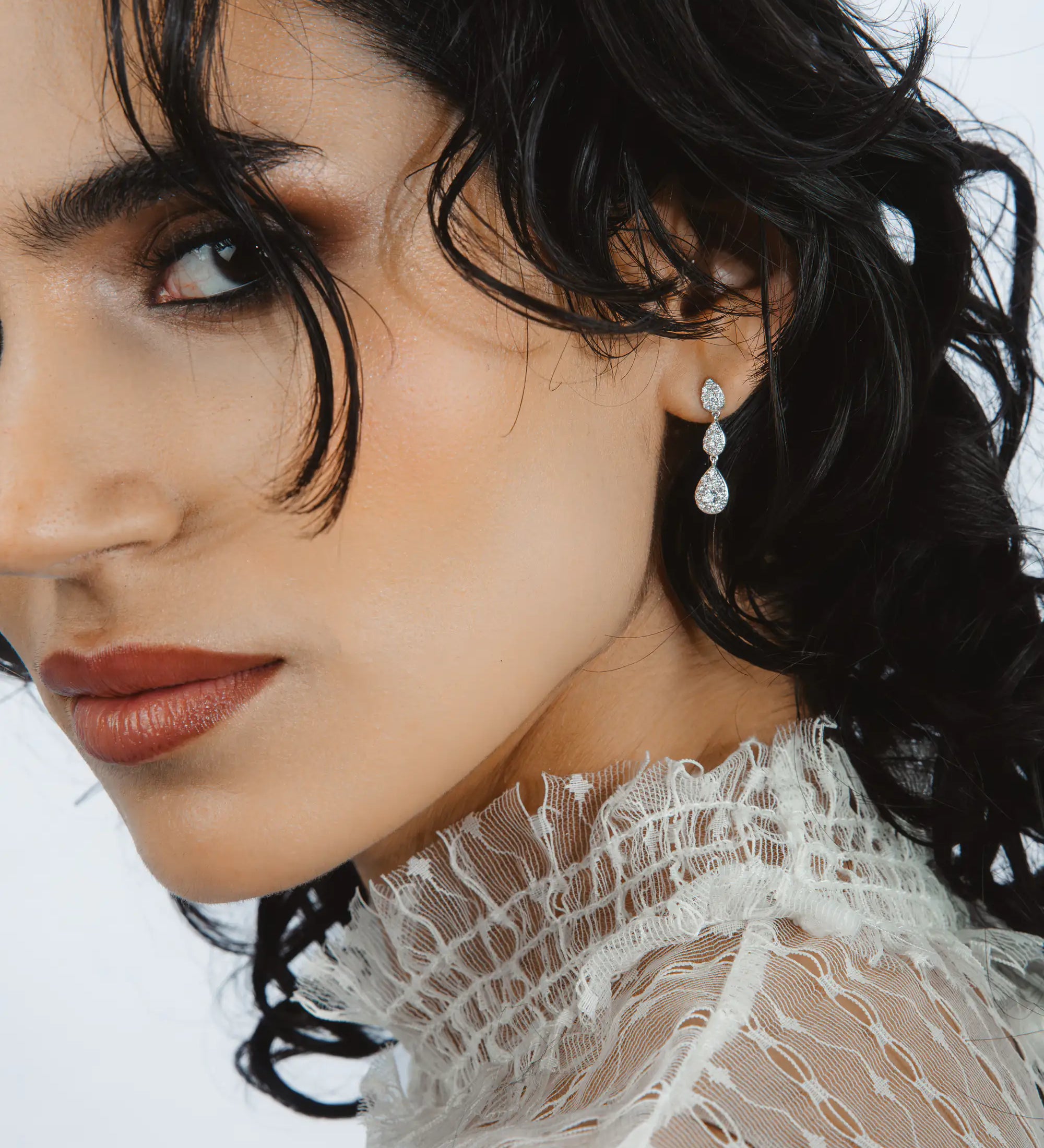 Boucles d'oreilles Majesté en or blanc et diamants laboratoires