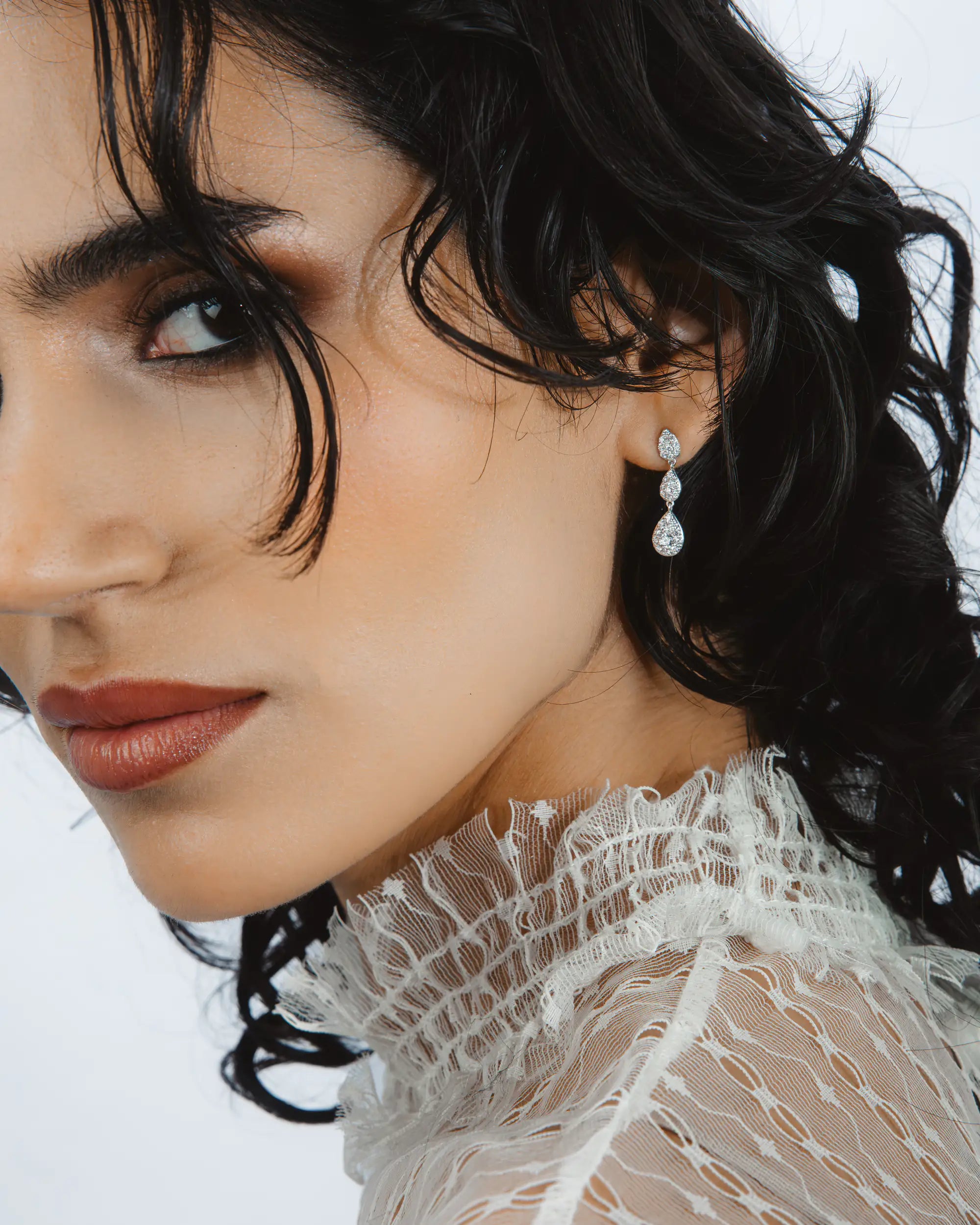 Boucles d'oreilles Majesté en or blanc et diamants laboratoires