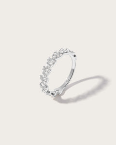 Bague couronne en or blanc 