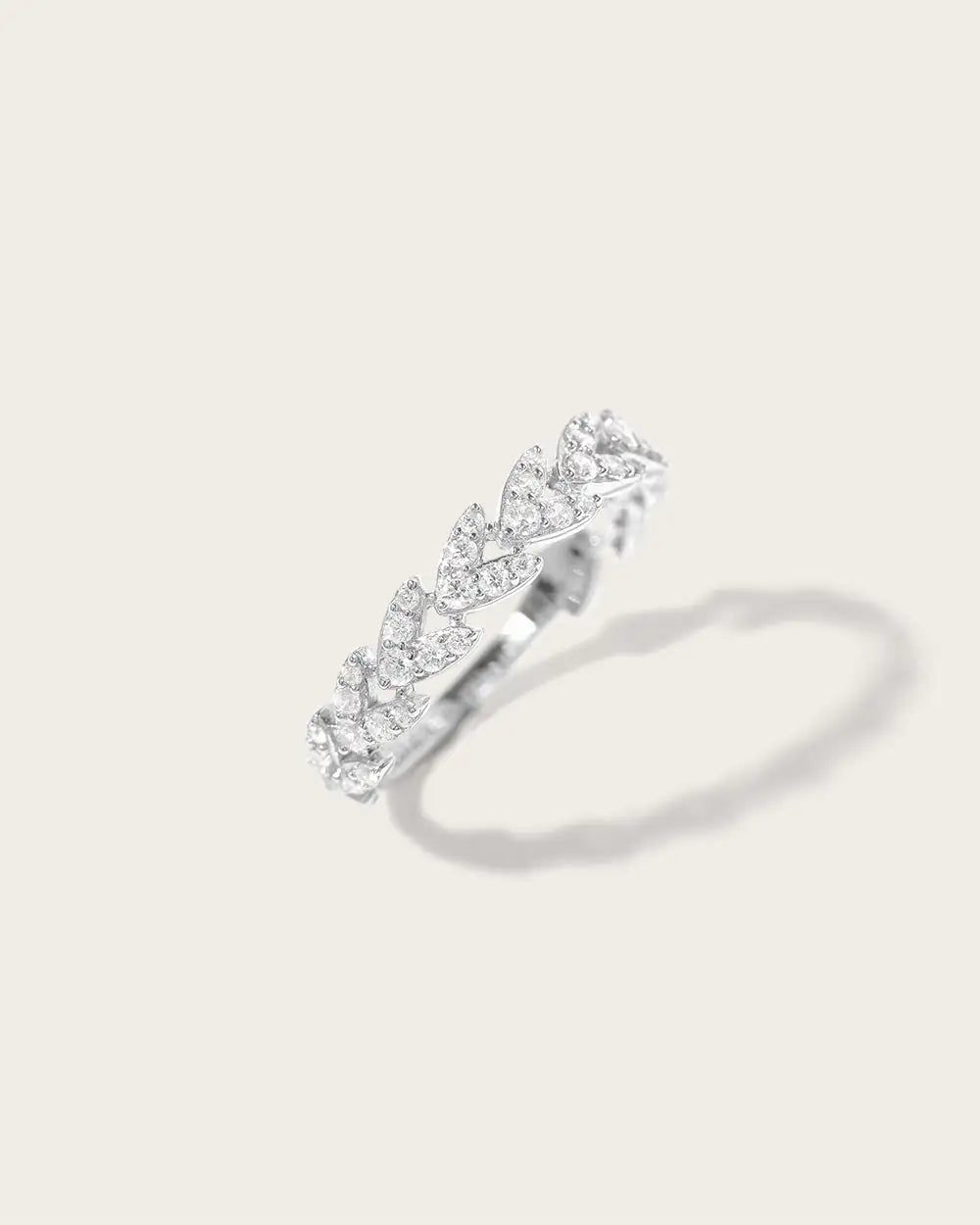 Bague couronne en or blanc 