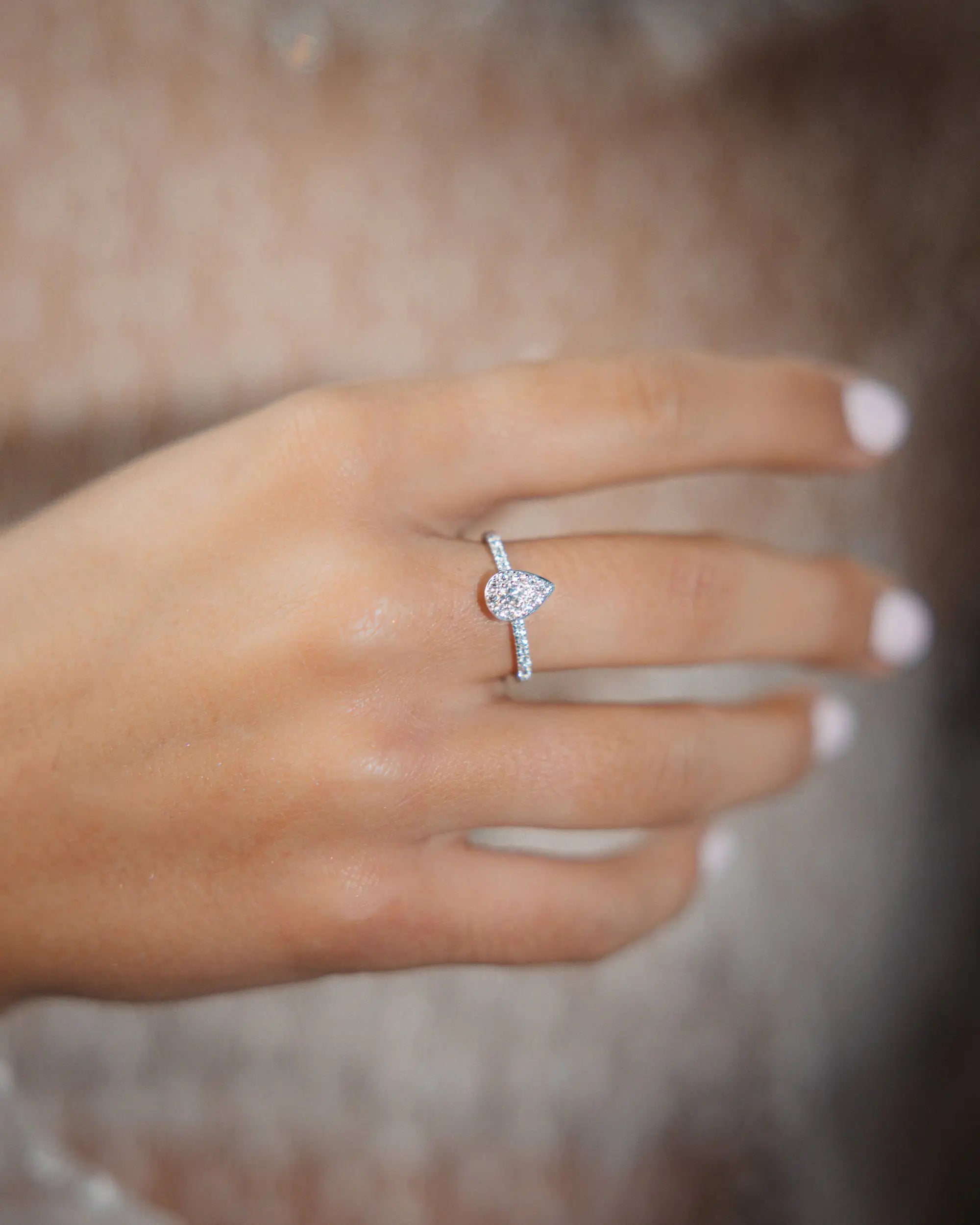 Bague Duchesse 0.40 carat en or blanc et diamant de synthèse