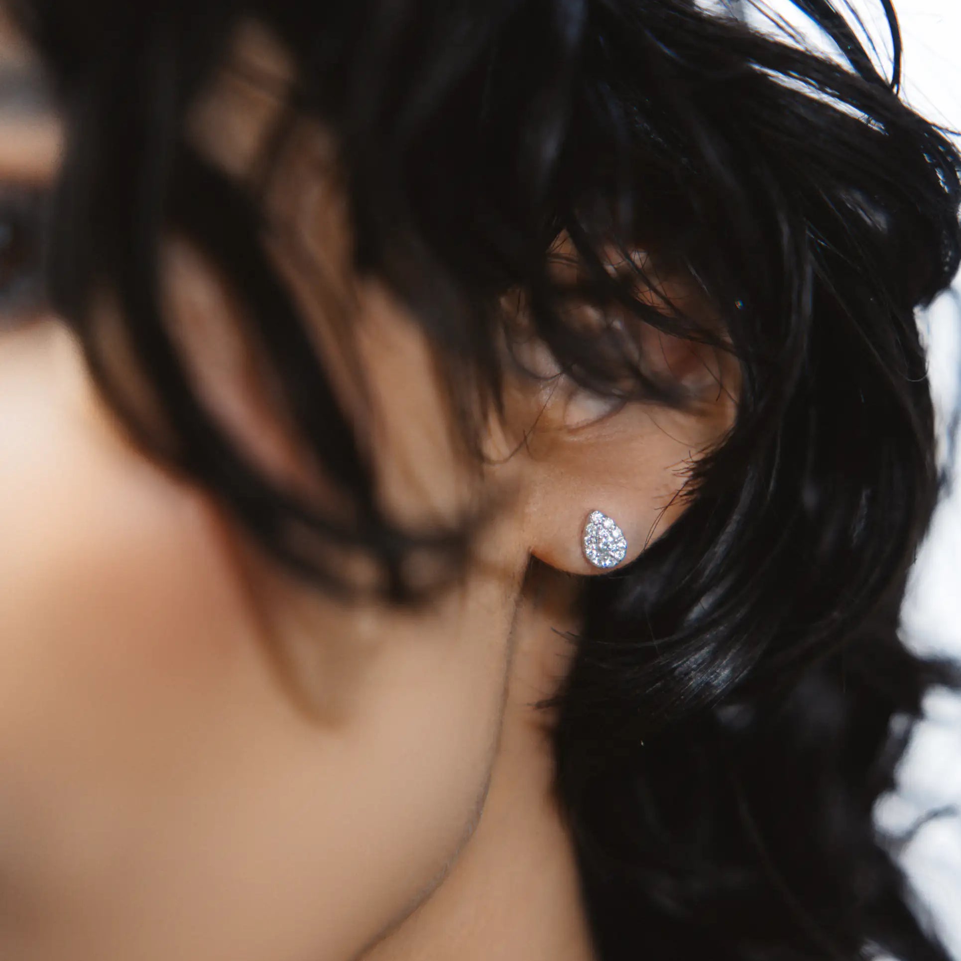 Boucles d'oreilles Bagatelle en or blanc et  Diamant laboratoire