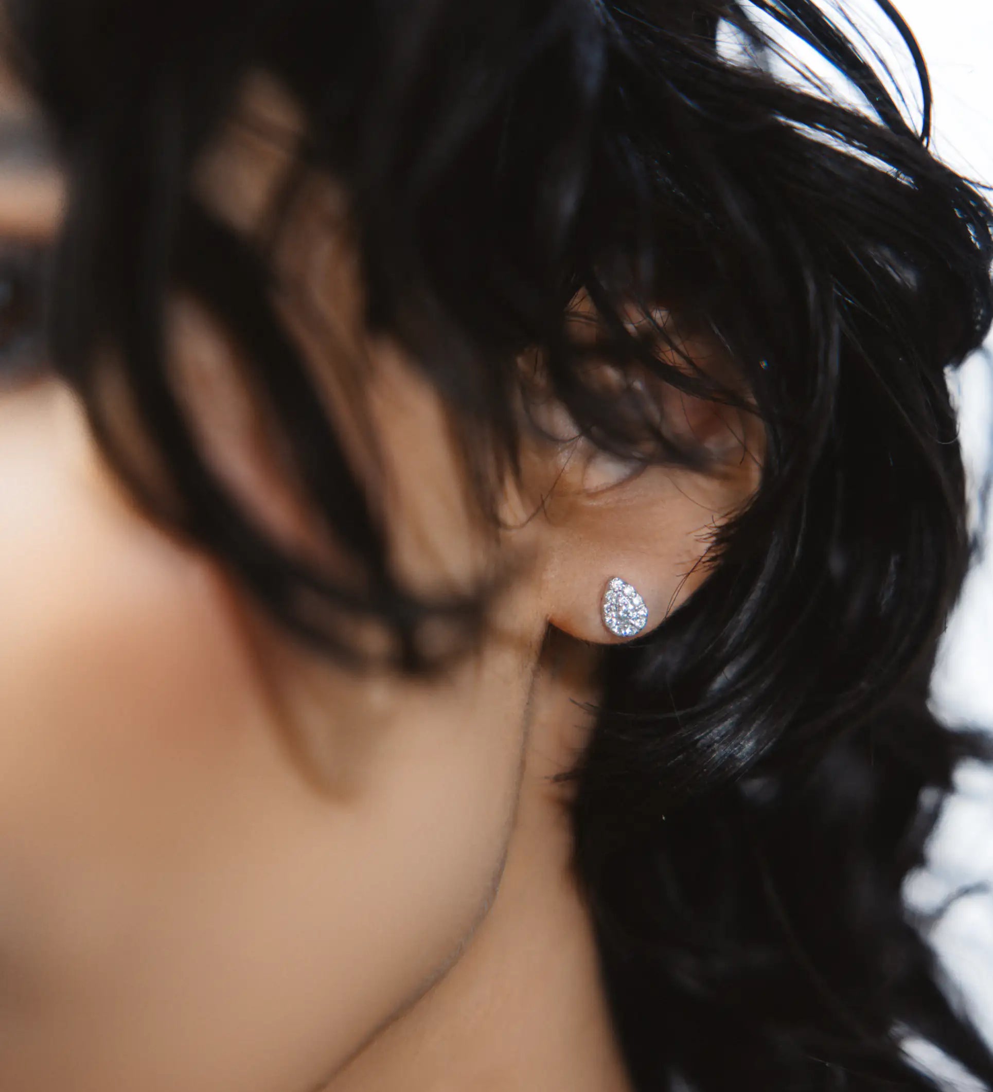 Boucles d'oreilles Bagatelle en or blanc et  Diamant laboratoire