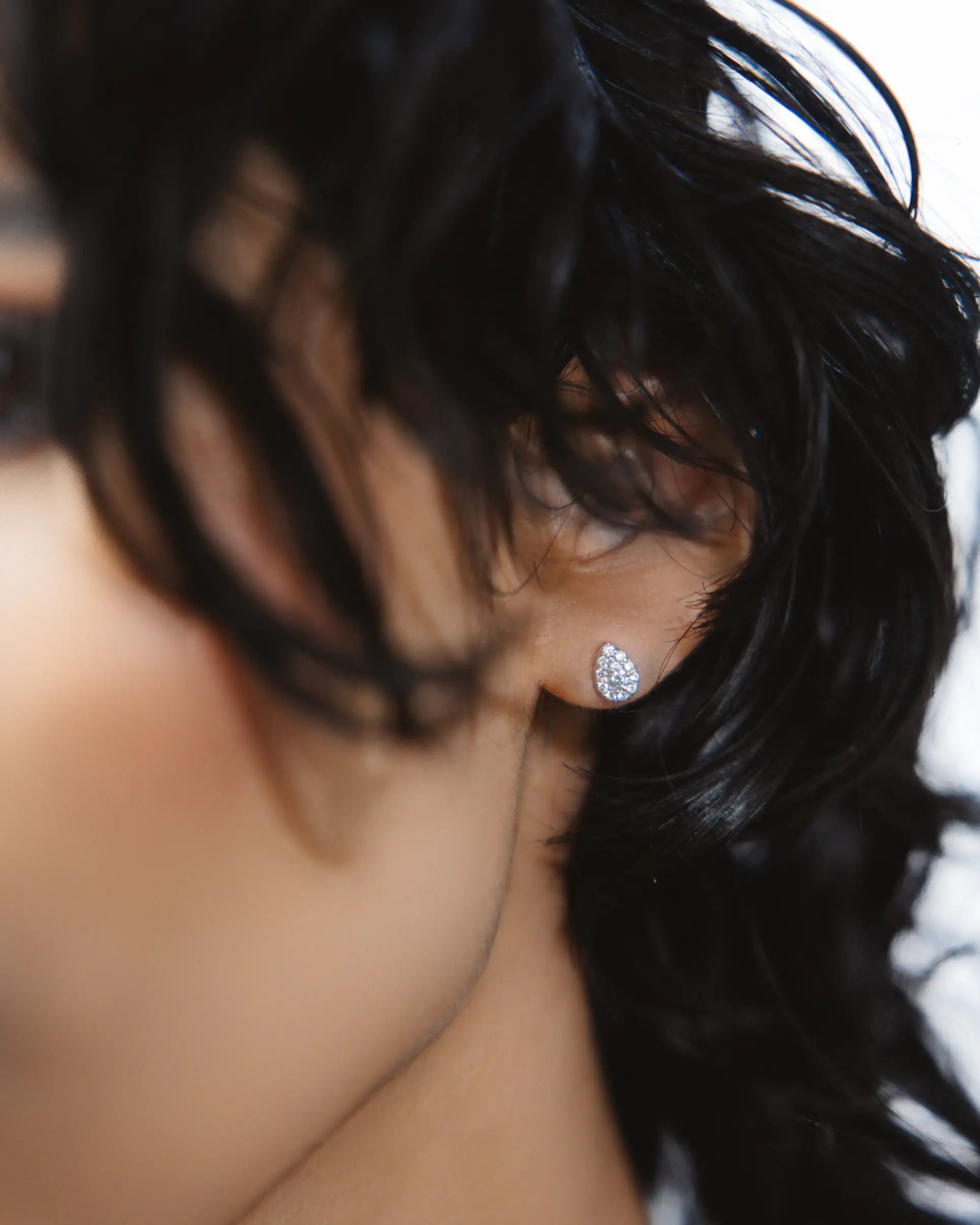 Boucles d'oreilles Bagatelle en or blanc et  Diamant laboratoire