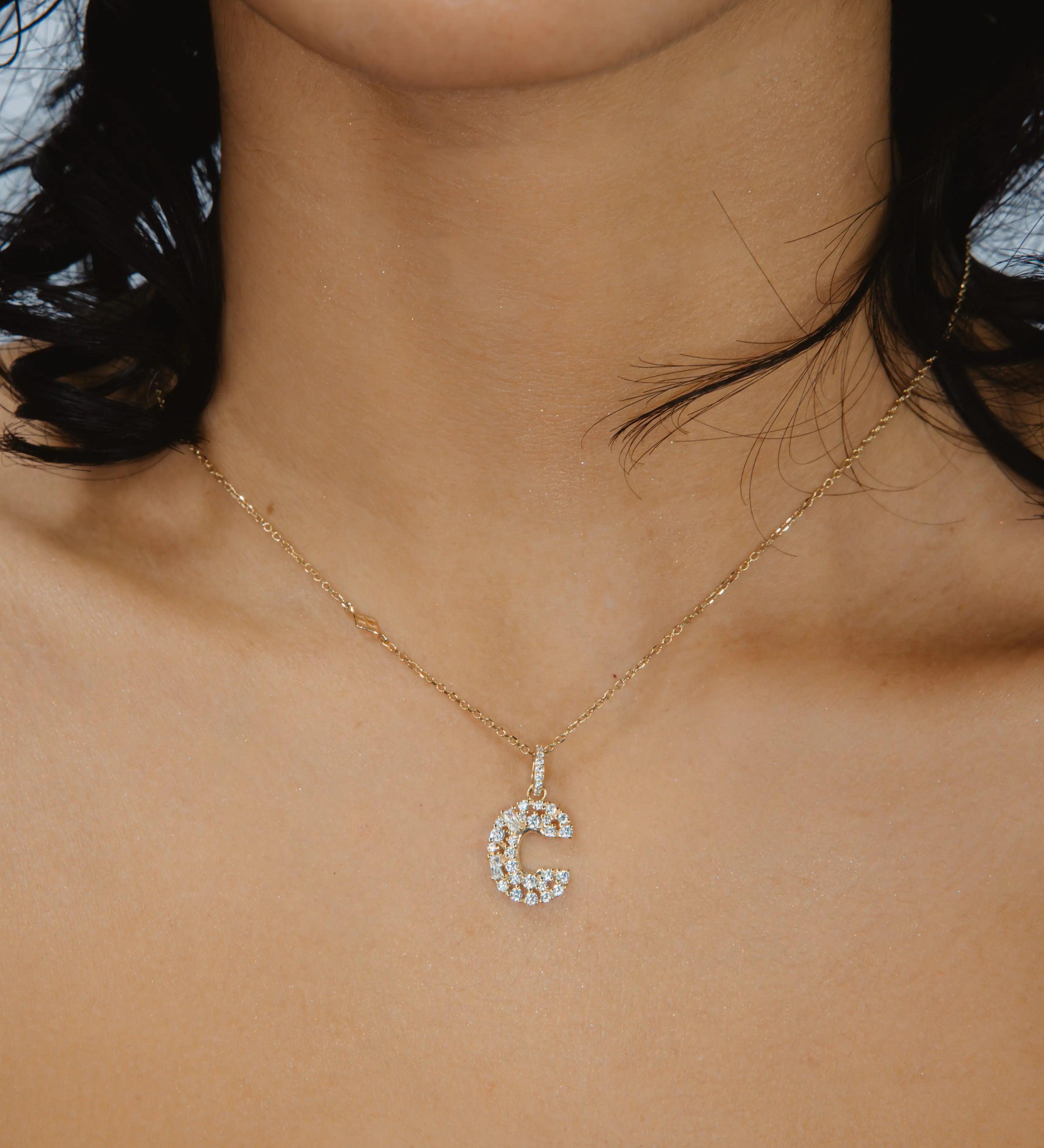 Lettre C or jaune