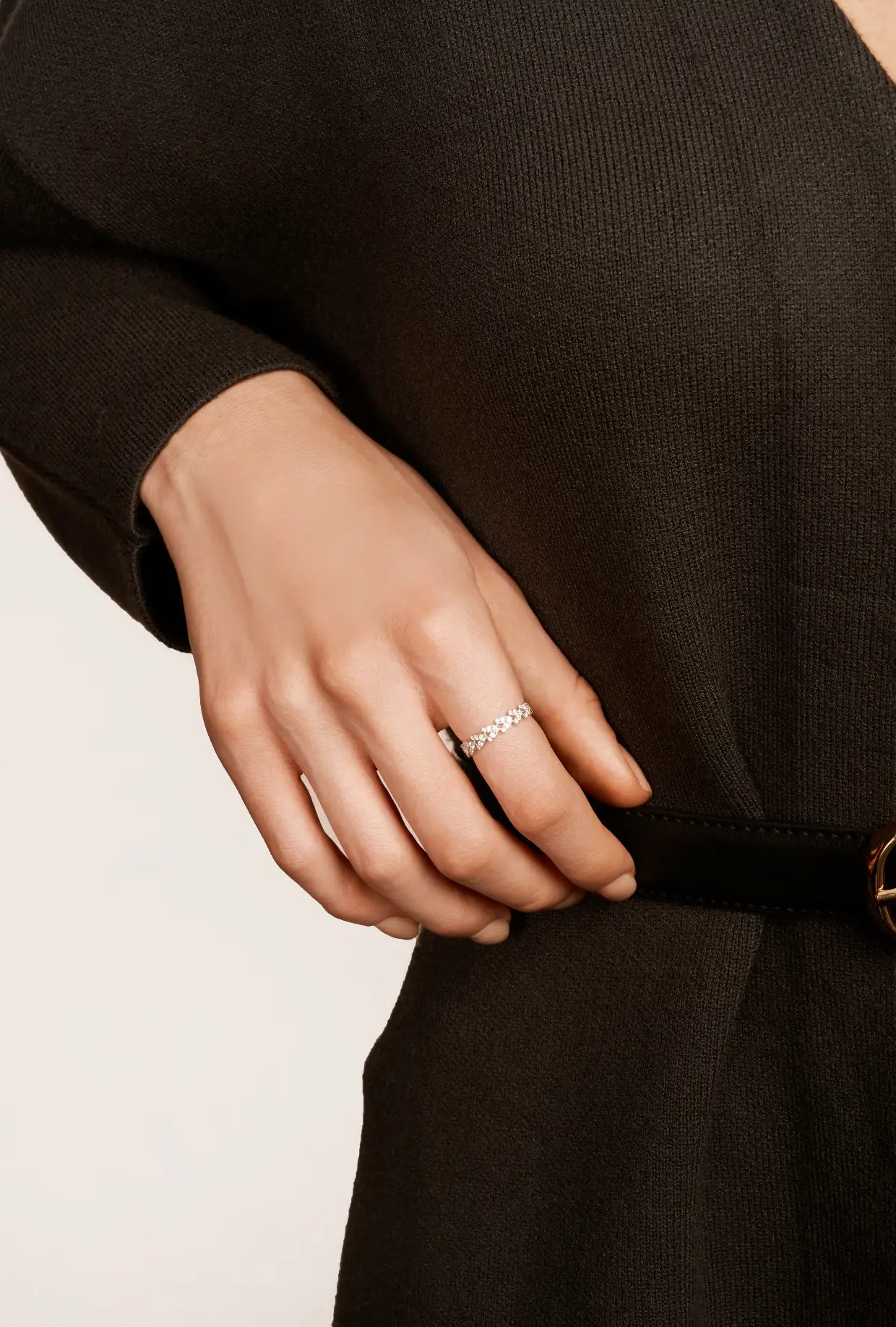 Bague couronne en or blanc 