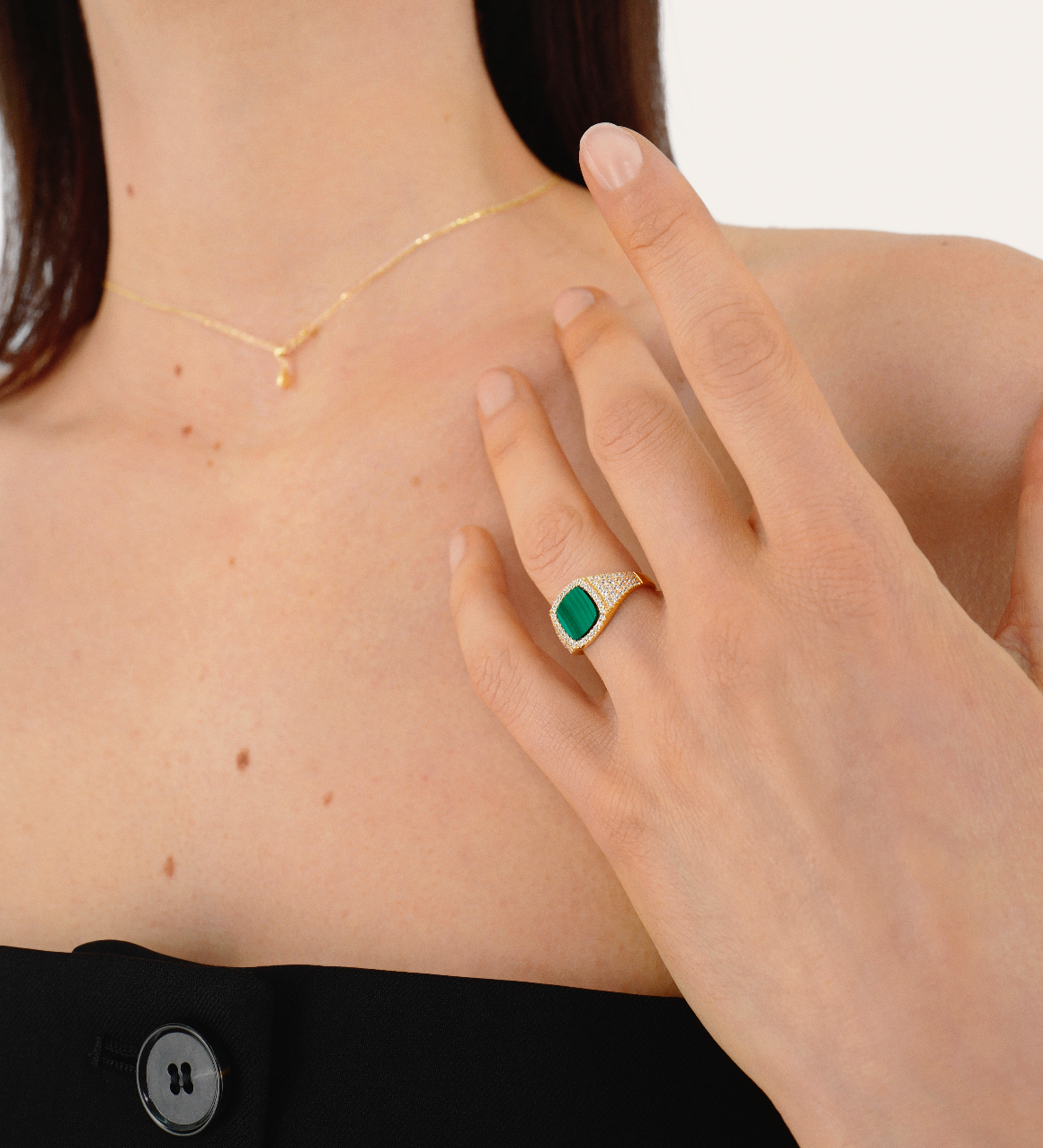 Bague Divine Malachite en or jaune