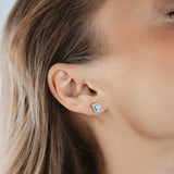 Boucles d'oreilles Aura en or blanc et diamant de synthèse