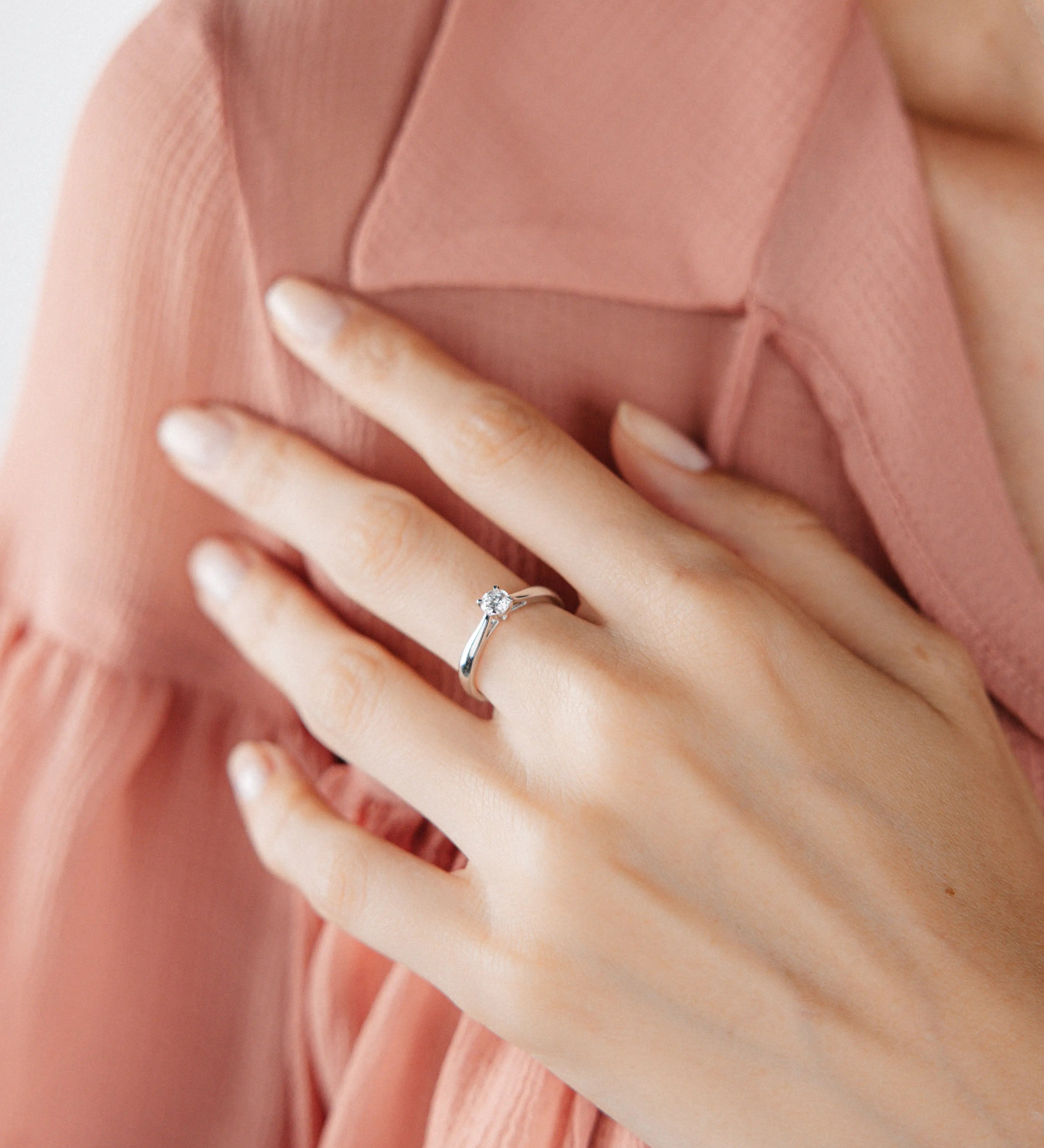 Bague Infini 0.3ct en or blanc et diamant de synthèse